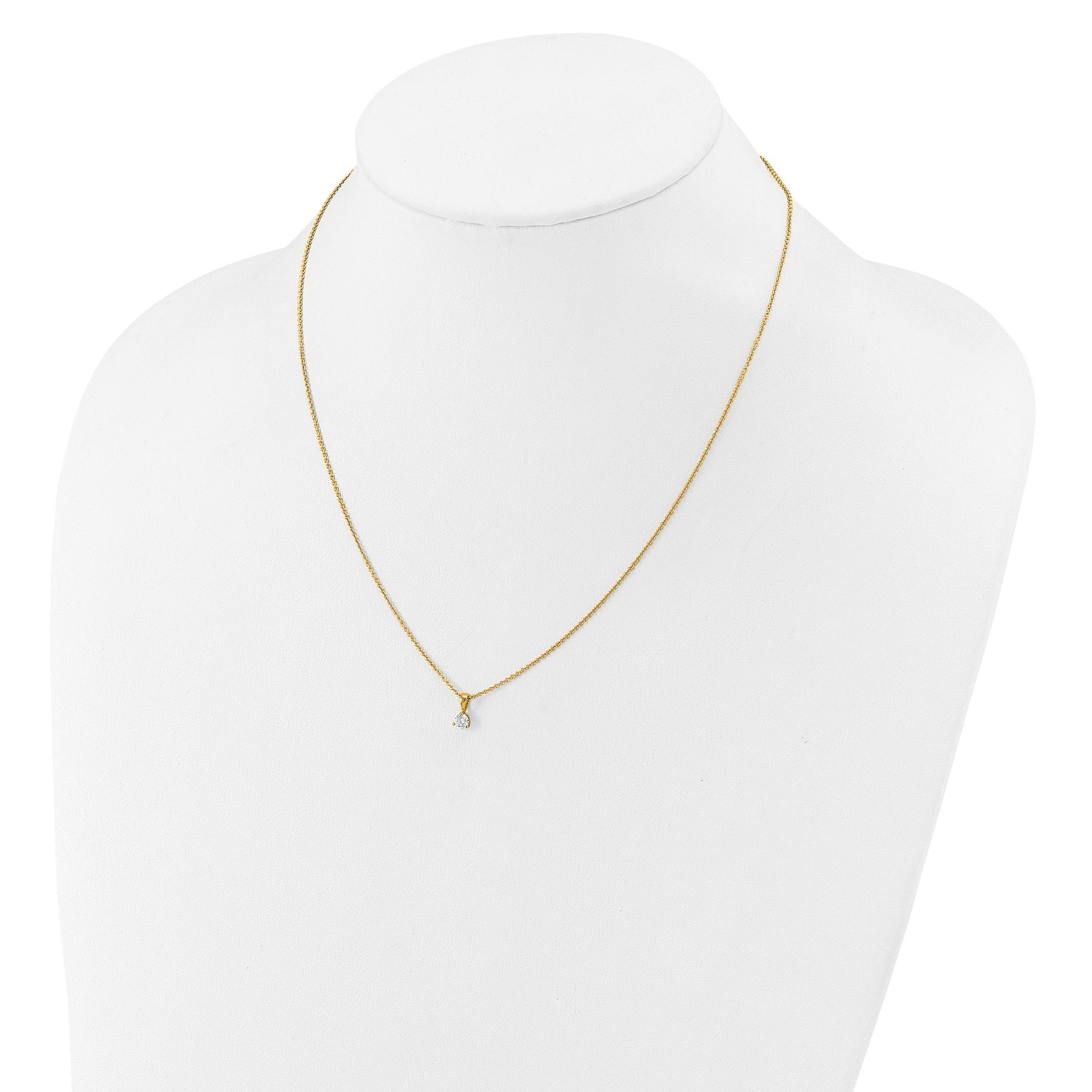 Lab Grown Diamond  Gold Solitaire Pendant Necklace