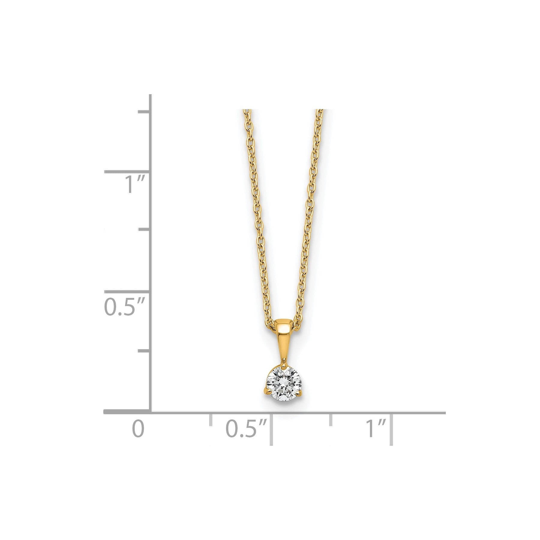 Lab Grown Diamond  Gold Solitaire Pendant Necklace
