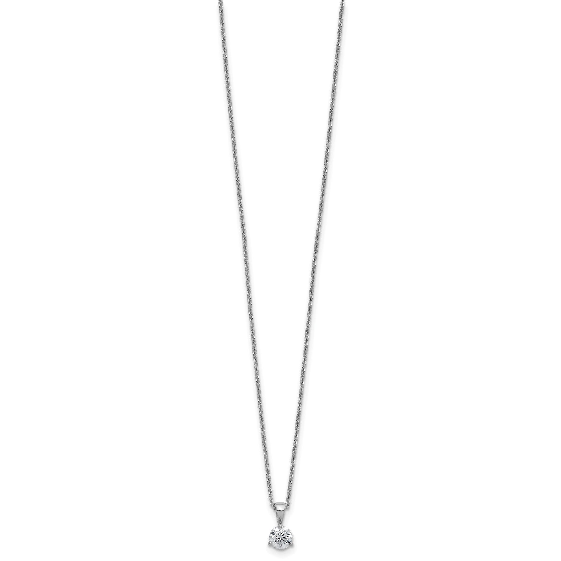 14k Gold Lab Grown Diamond Solitaire Pendant Necklace