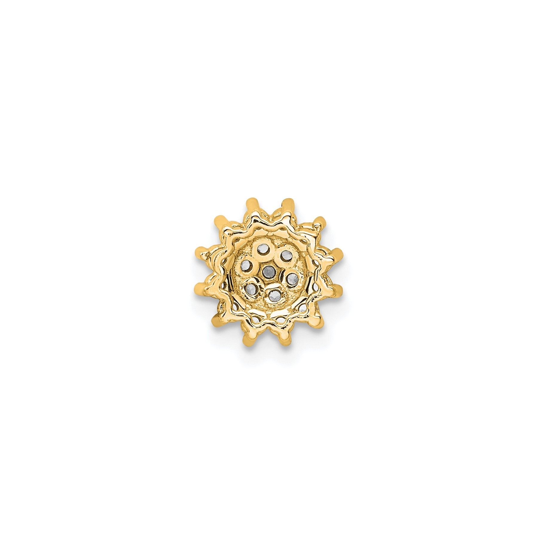14k Gold 1/4 carat Lab Grown Diamond Cluster Chain Slide Pendant