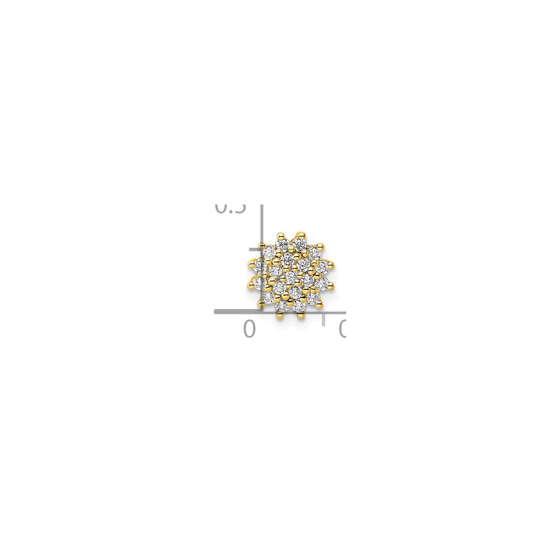 14k Gold 1/4 carat Lab Grown Diamond Cluster Chain Slide Pendant