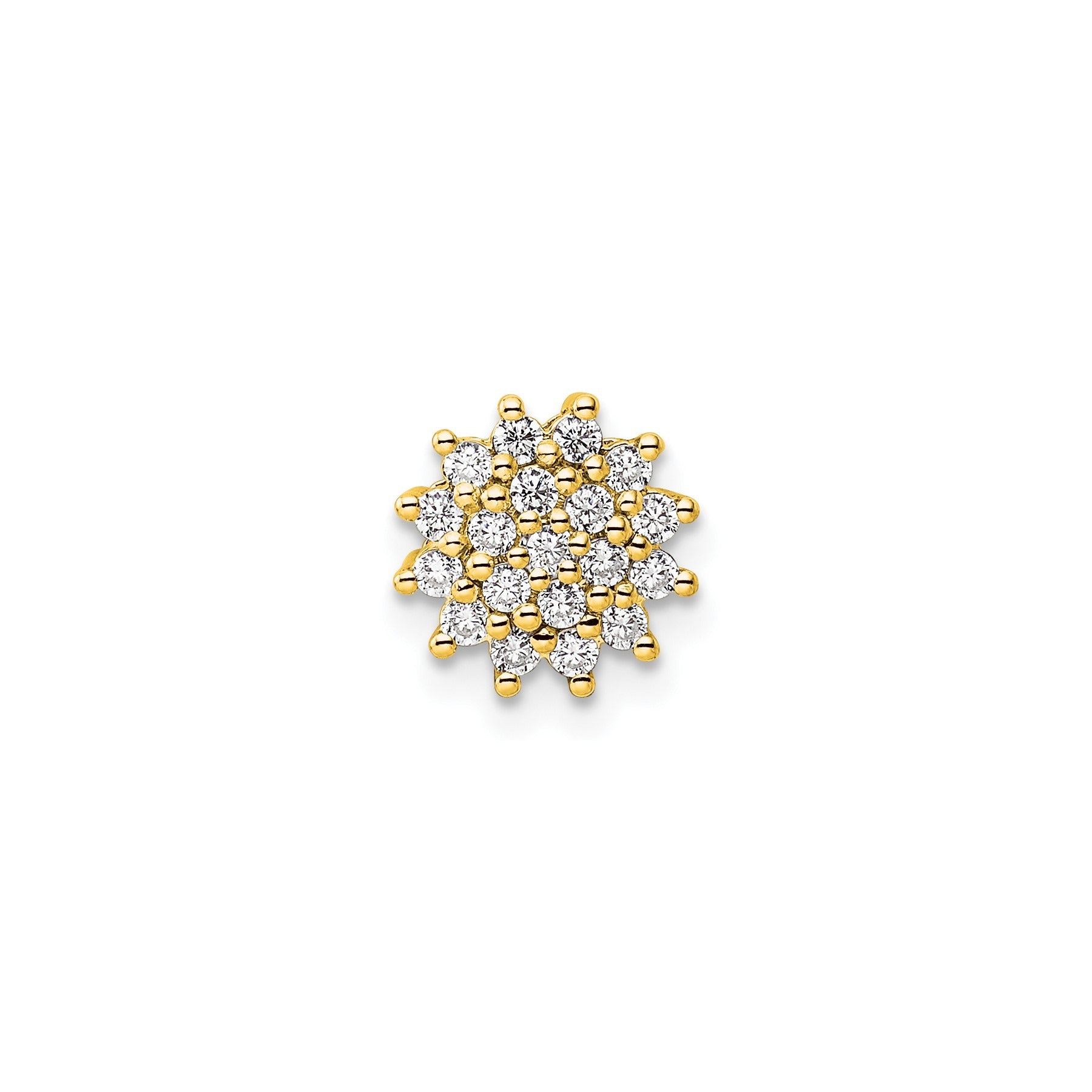 14k Gold 1/4 carat Lab Grown Diamond Cluster Chain Slide Pendant