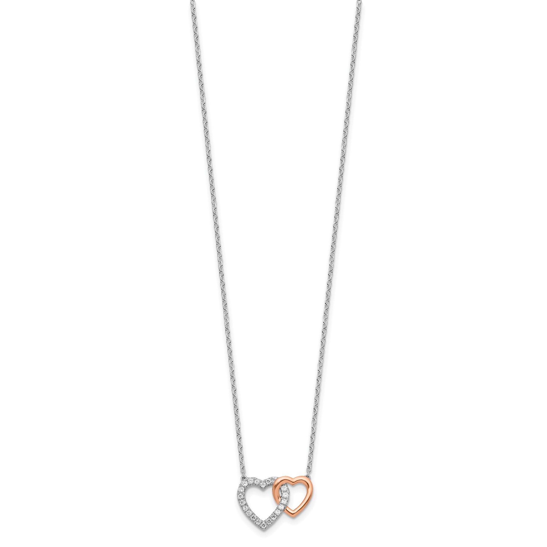 Lab Grown Diamond Interlocking Heart Necklace 14k Gold