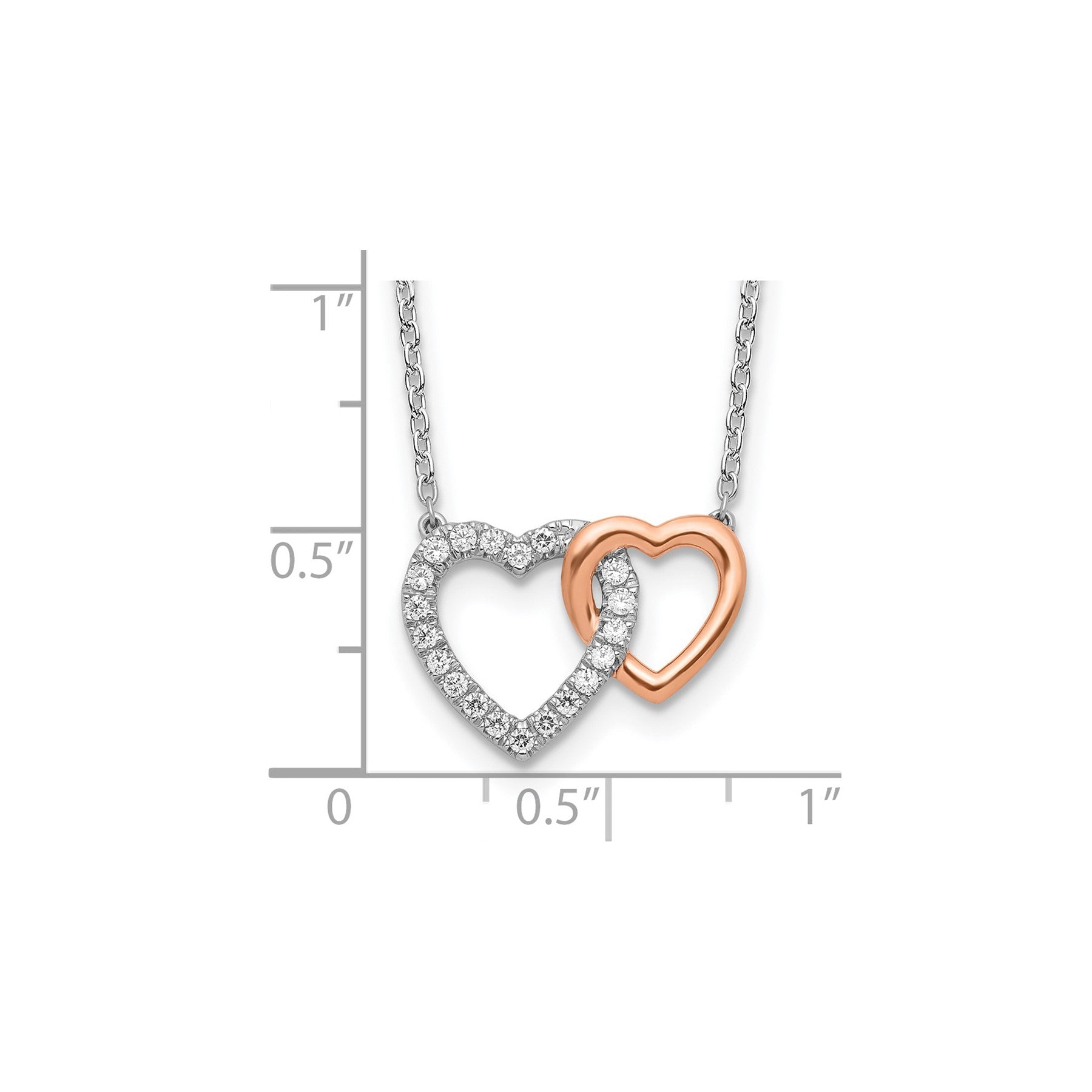 Lab Grown Diamond Interlocking Heart Necklace 14k Gold