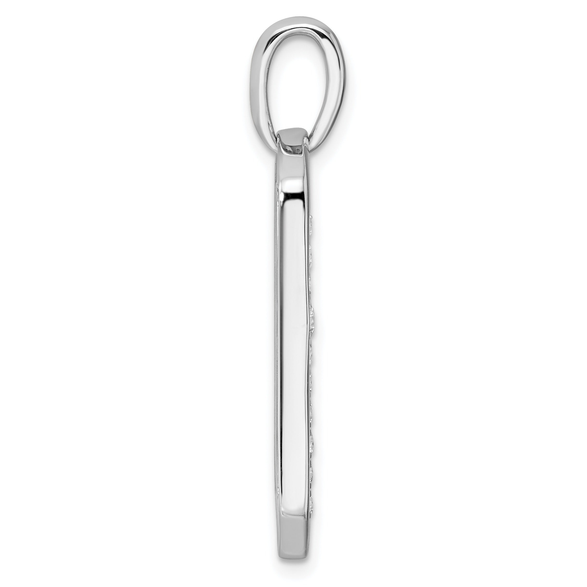 14K Gold Lab Grown Diamond Cross Dog Tag Pendant