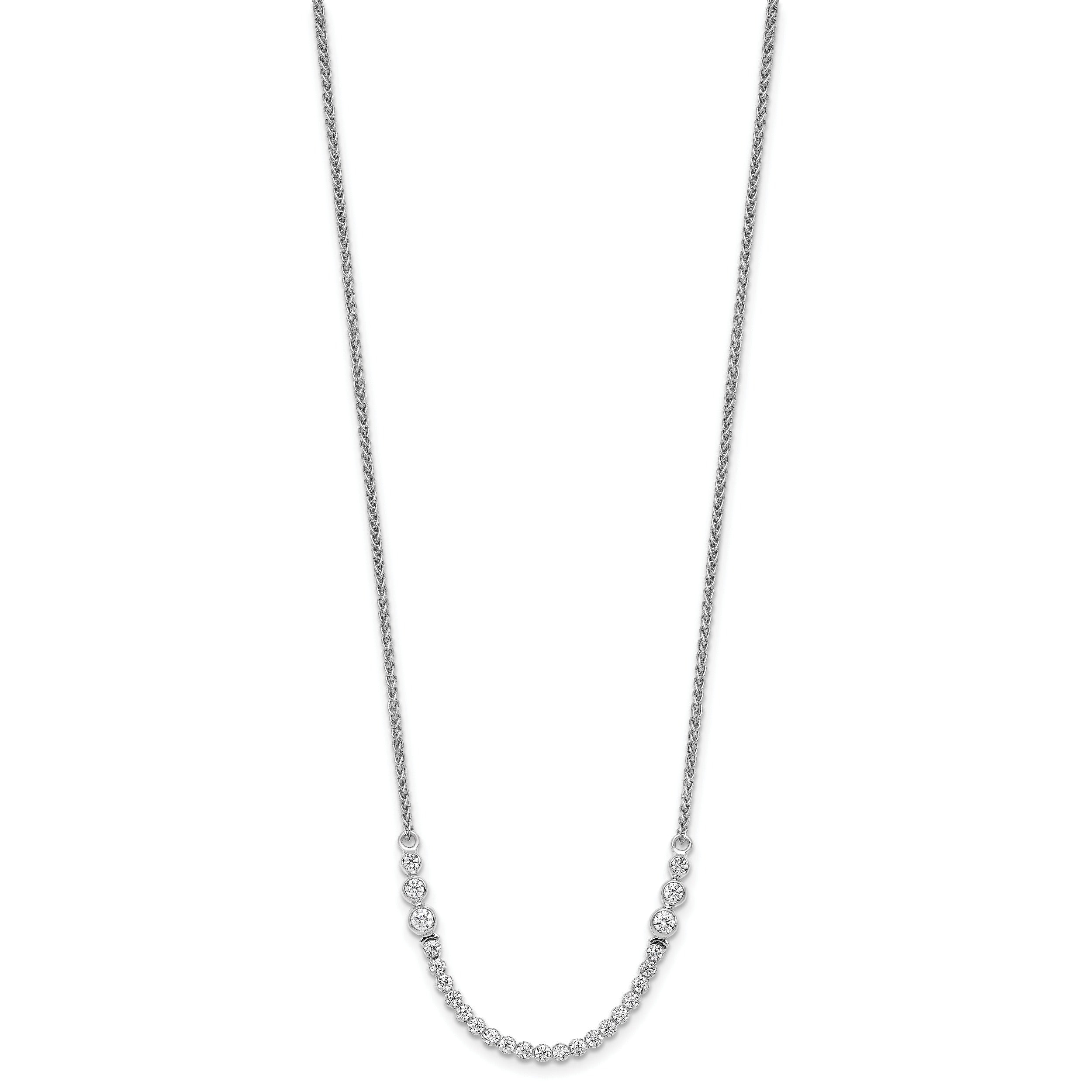 Lab Grown Diamond Tennis Style Bolo Necklace 14k White Gold