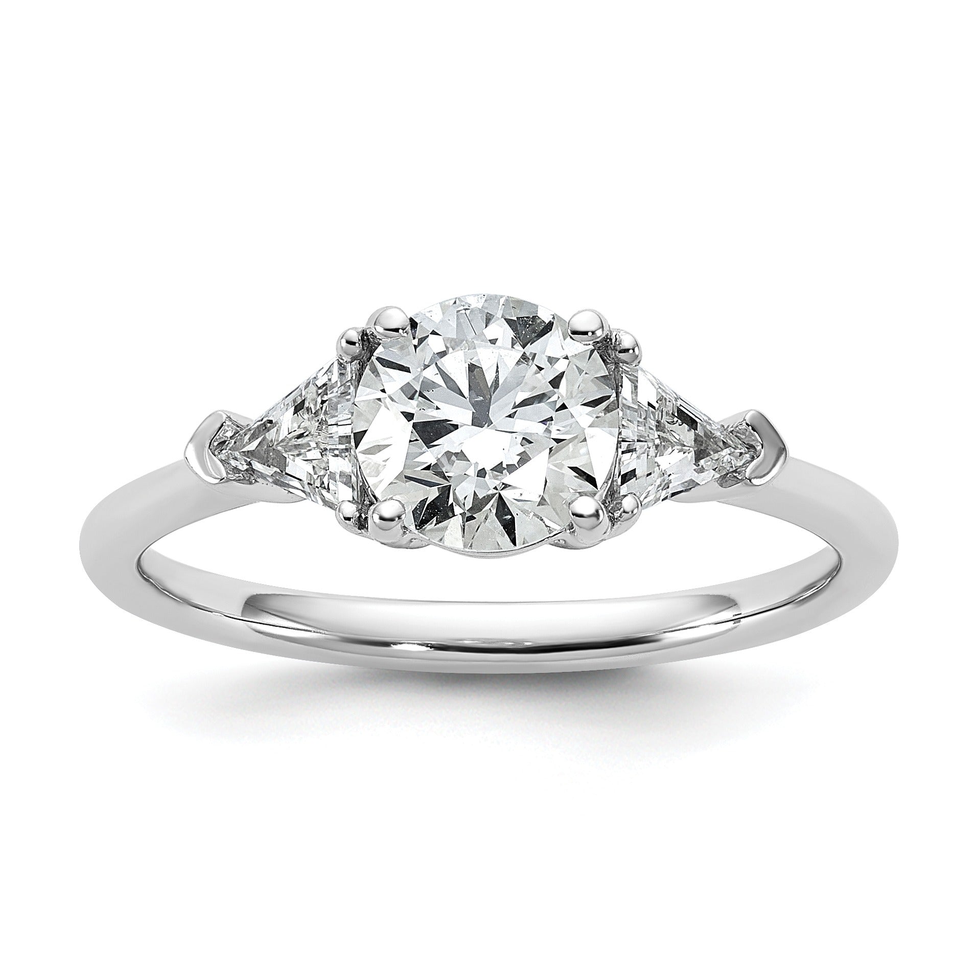 14K White Gold Lab Grown Diamond 3-Stone Engagement Ring