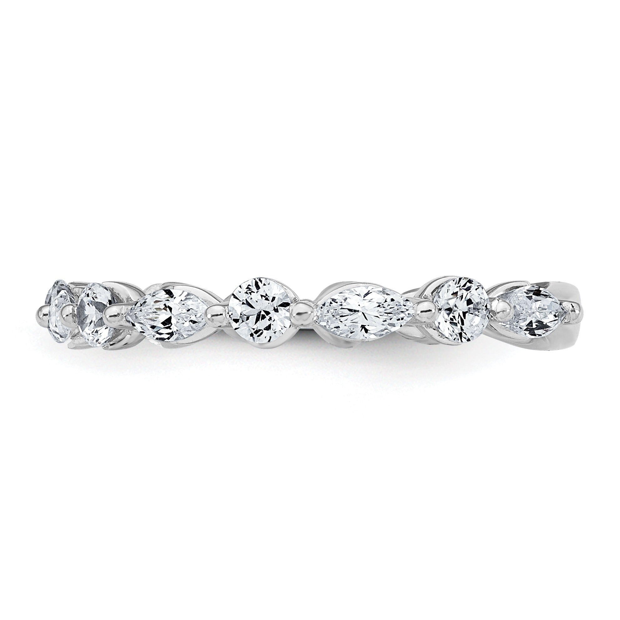 14K White Gold Lab Grown Diamond Wedding Band Ring