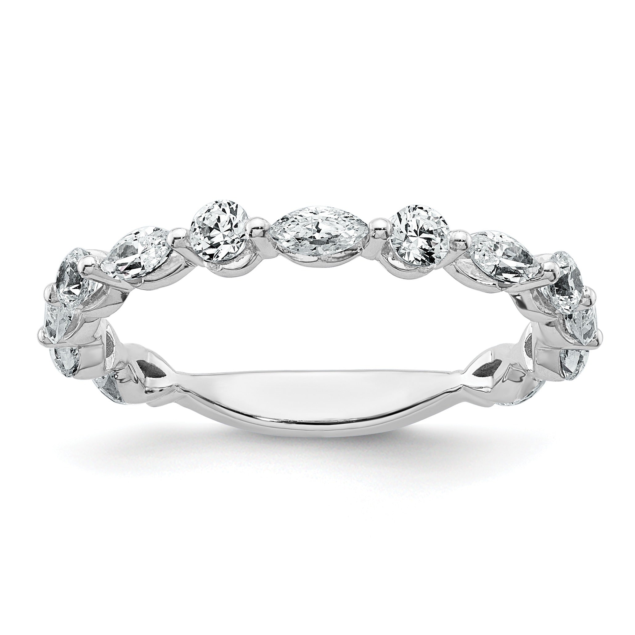 14K White Gold Lab Grown Diamond Wedding Band Ring