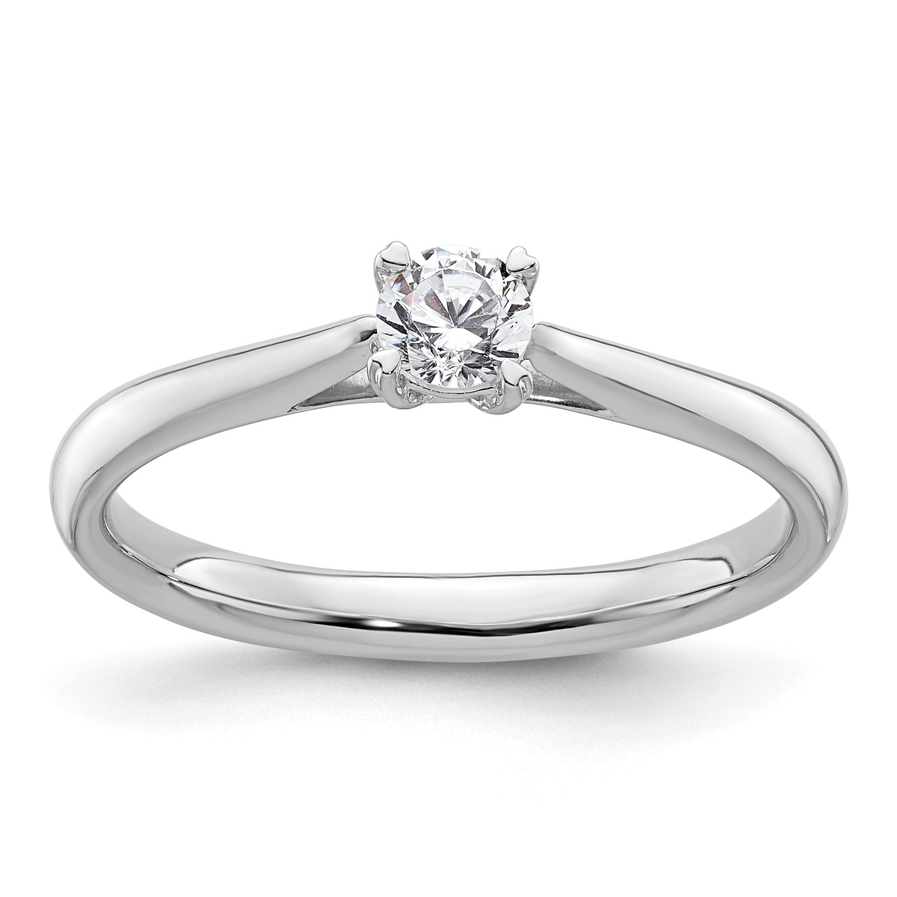 14K  Gold Lab Grown Round Diamond Solitaire Ring