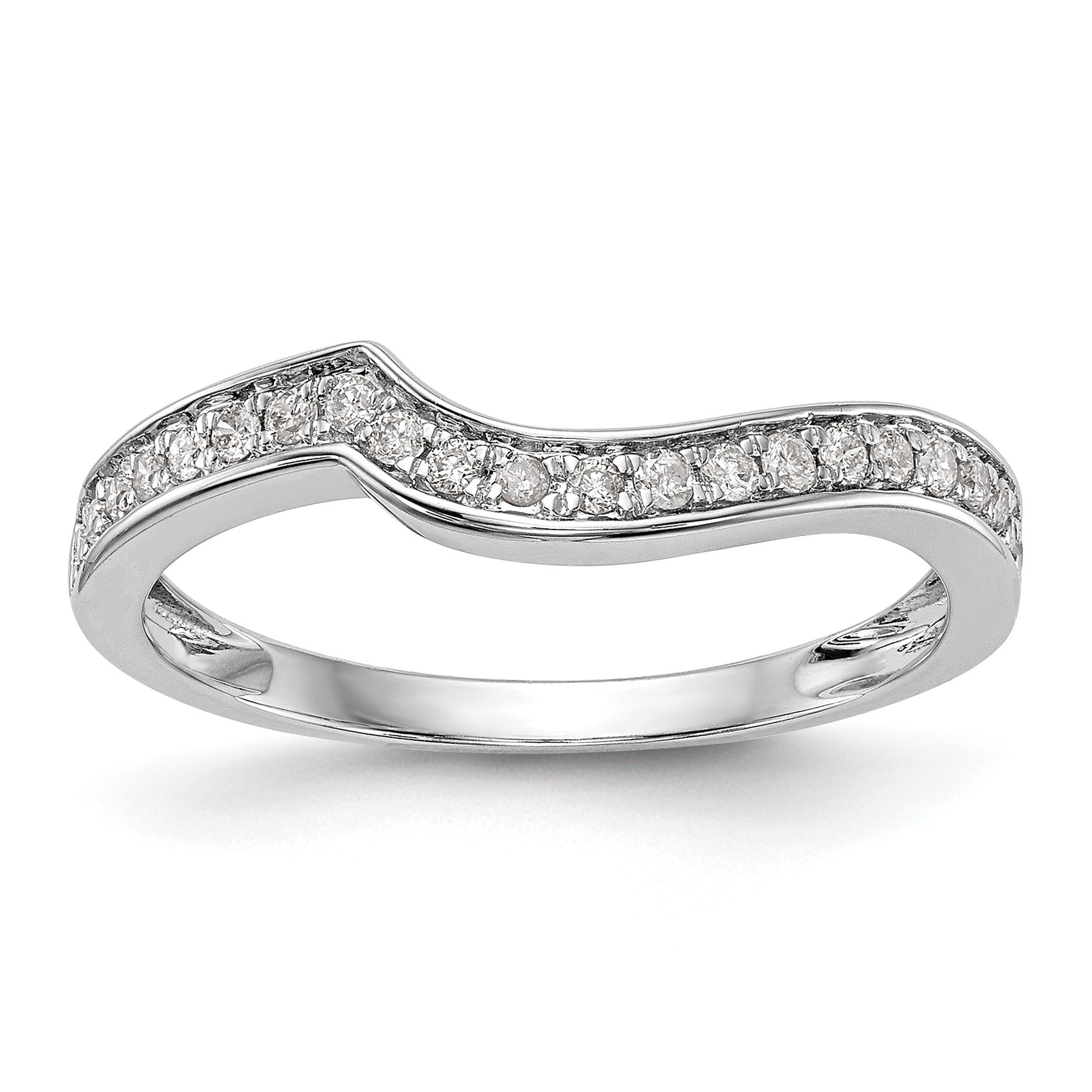 Solid 14k White Gold Lab Grown Diamond Wedding Band