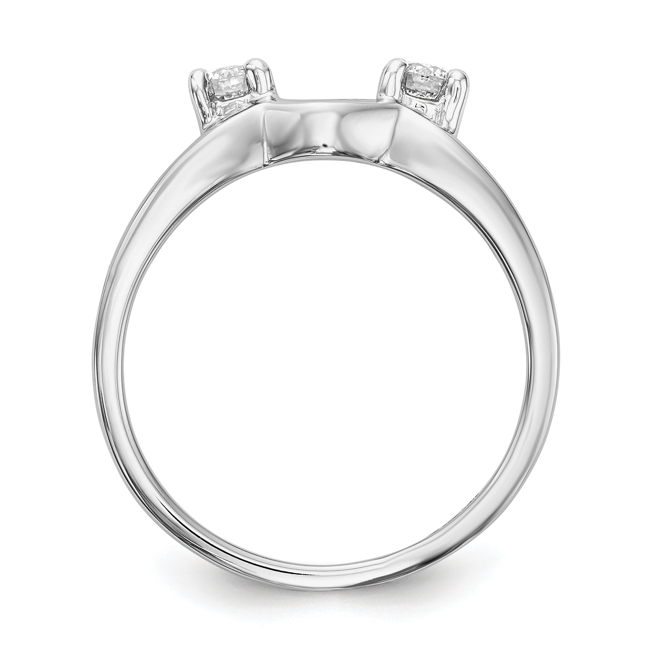 0.5 Ct Round White Diamond Prong 14K White Gold Ring Wrap Enhancer