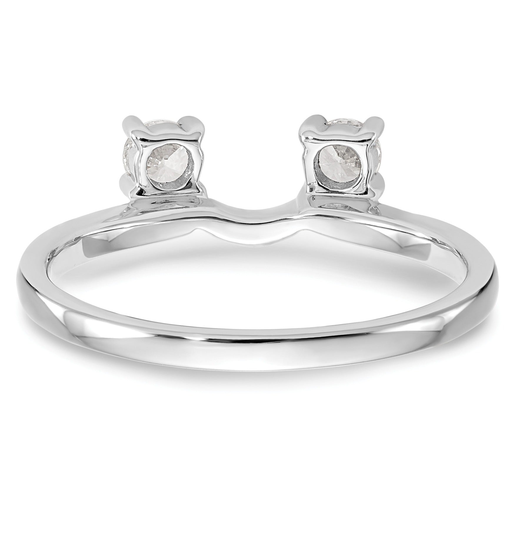 0.5 Ct Round White Diamond Prong 14K White Gold Ring Wrap Enhancer