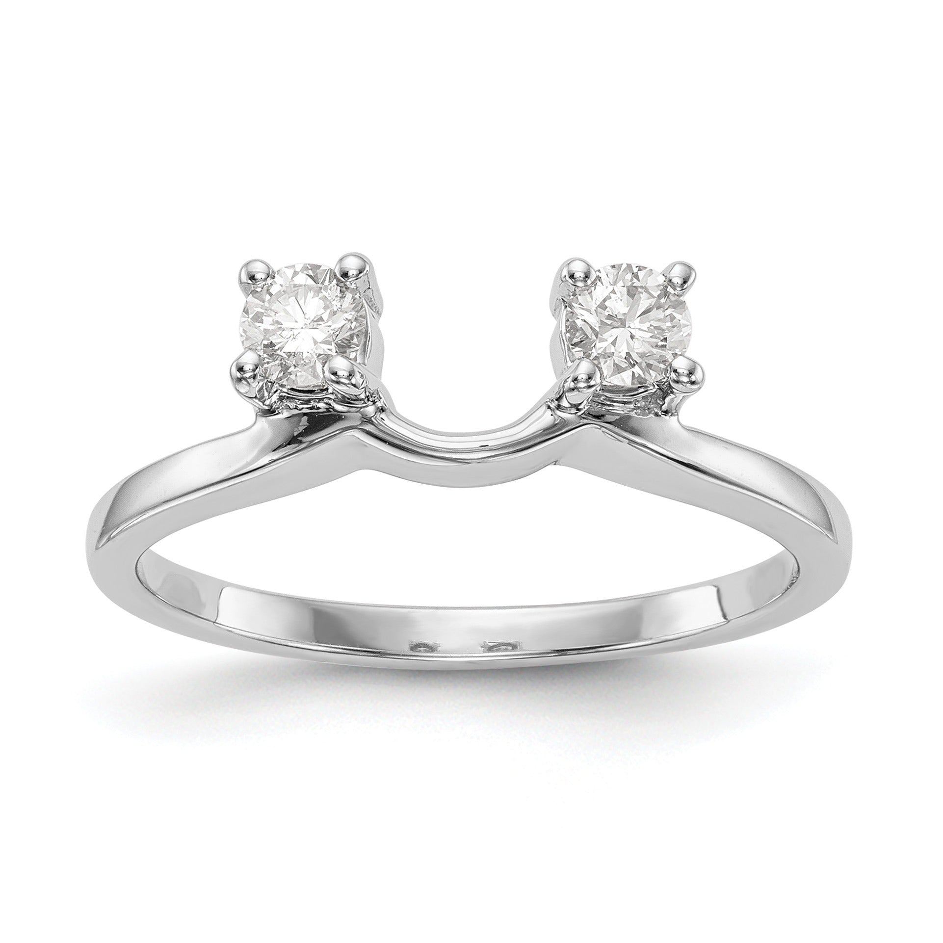 0.5 Ct Round White Diamond Prong 14K White Gold Ring Wrap Enhancer