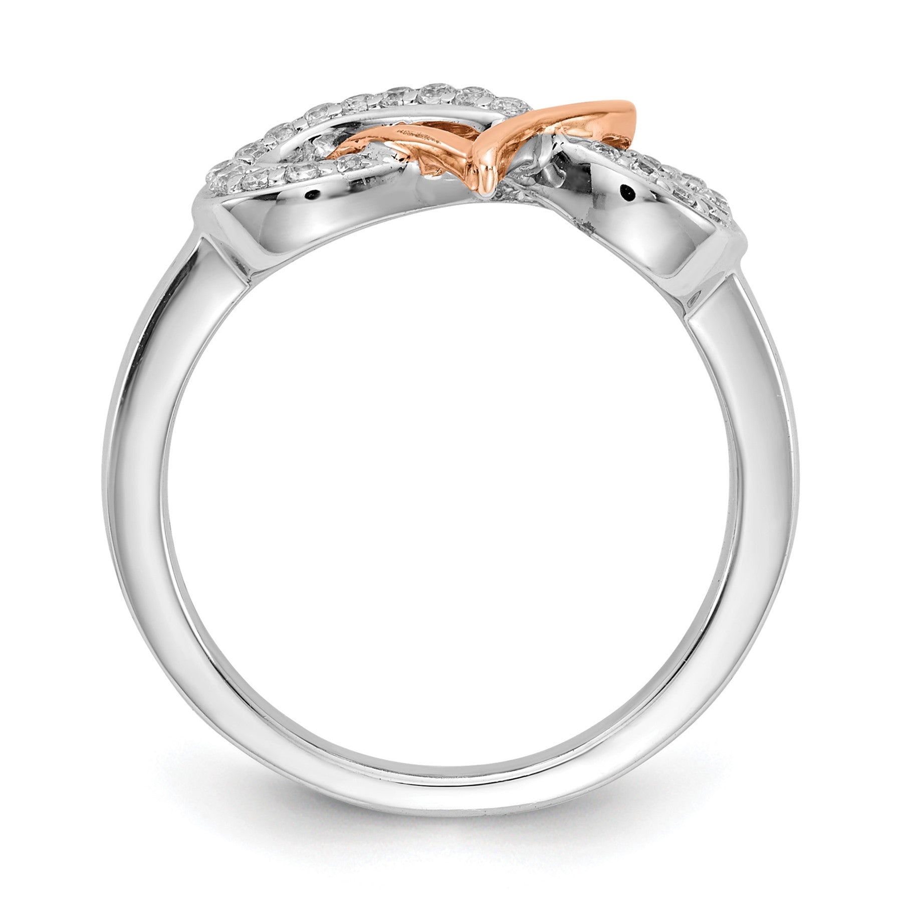 14k Two-Tone Gold Lab Diamond Infinity Heart Ring