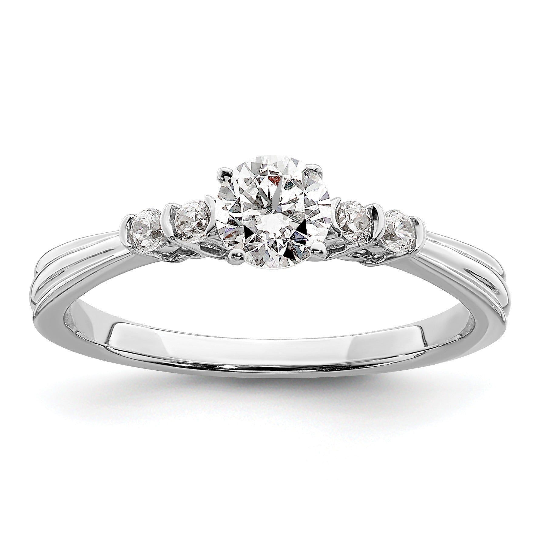 10k White Gold Lab Diamond Engagement Ring 1/2 carat