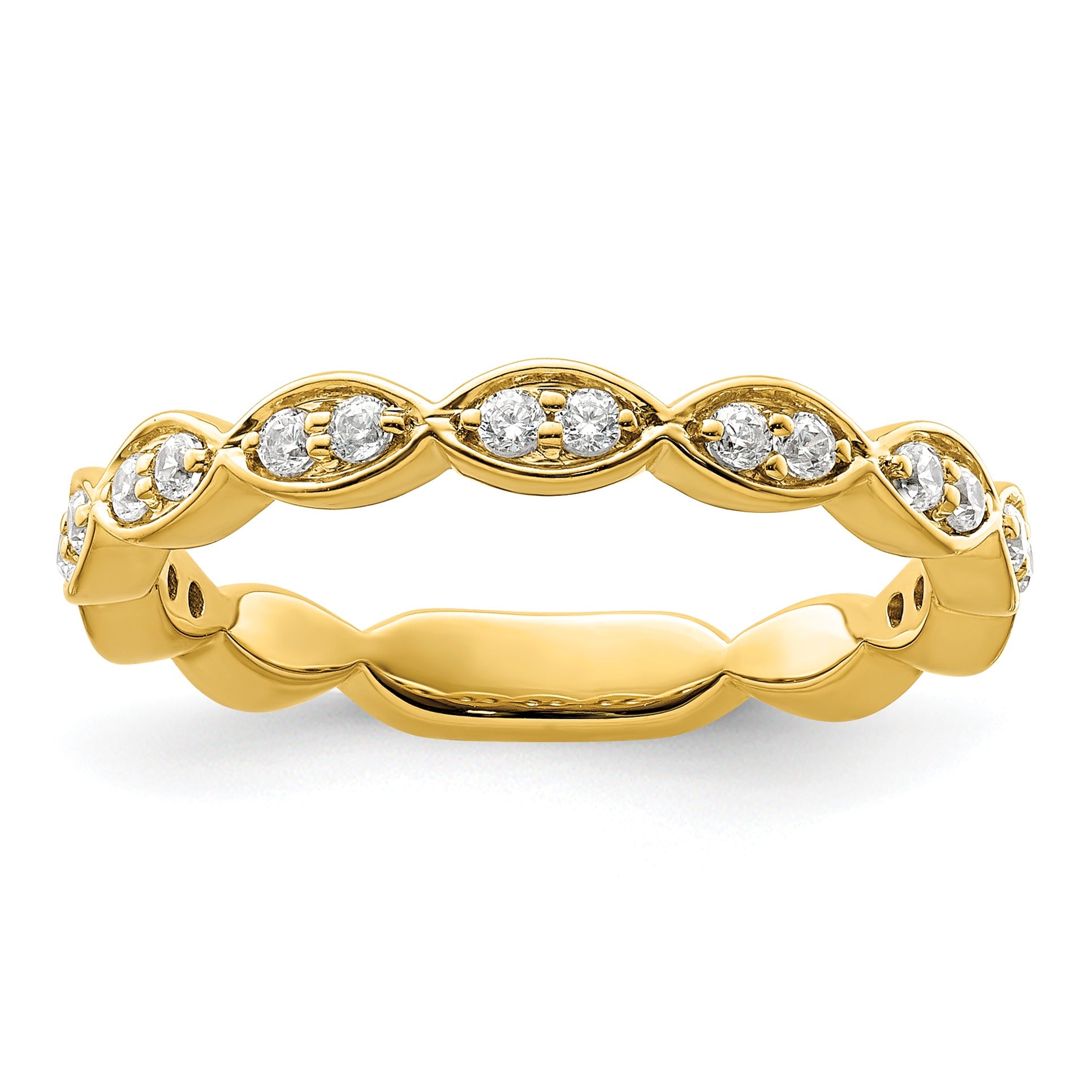 14K Gold Lab Grown Diamond Fashion Wedding Band