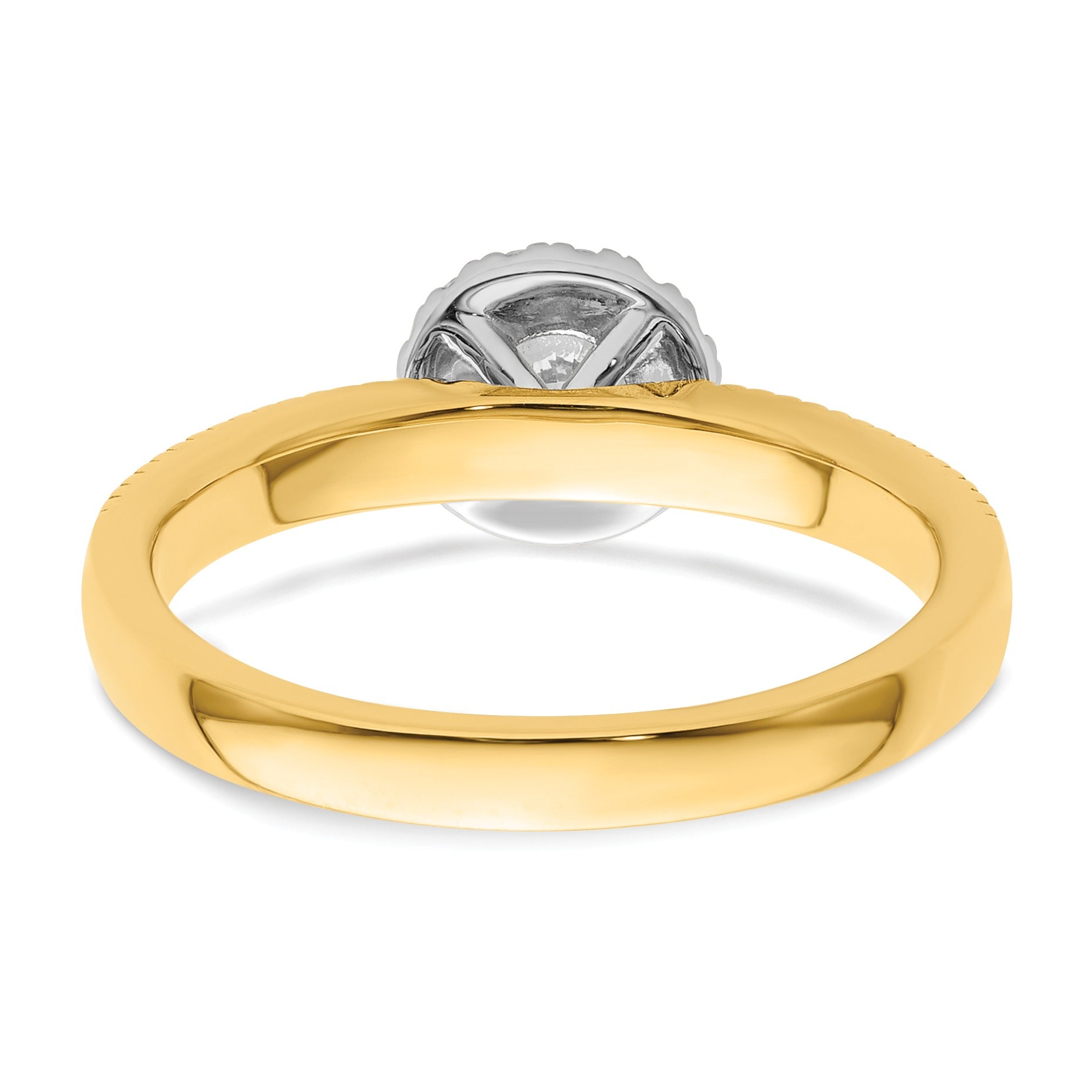 Two-Tone Lab Grown Diamond Halo Pave Ring