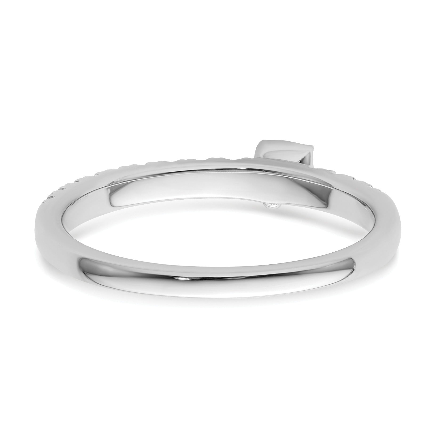 0.25 Ct Round Lab Grown Diamond Prong 14K White Gold Two Promises Enhancer Band