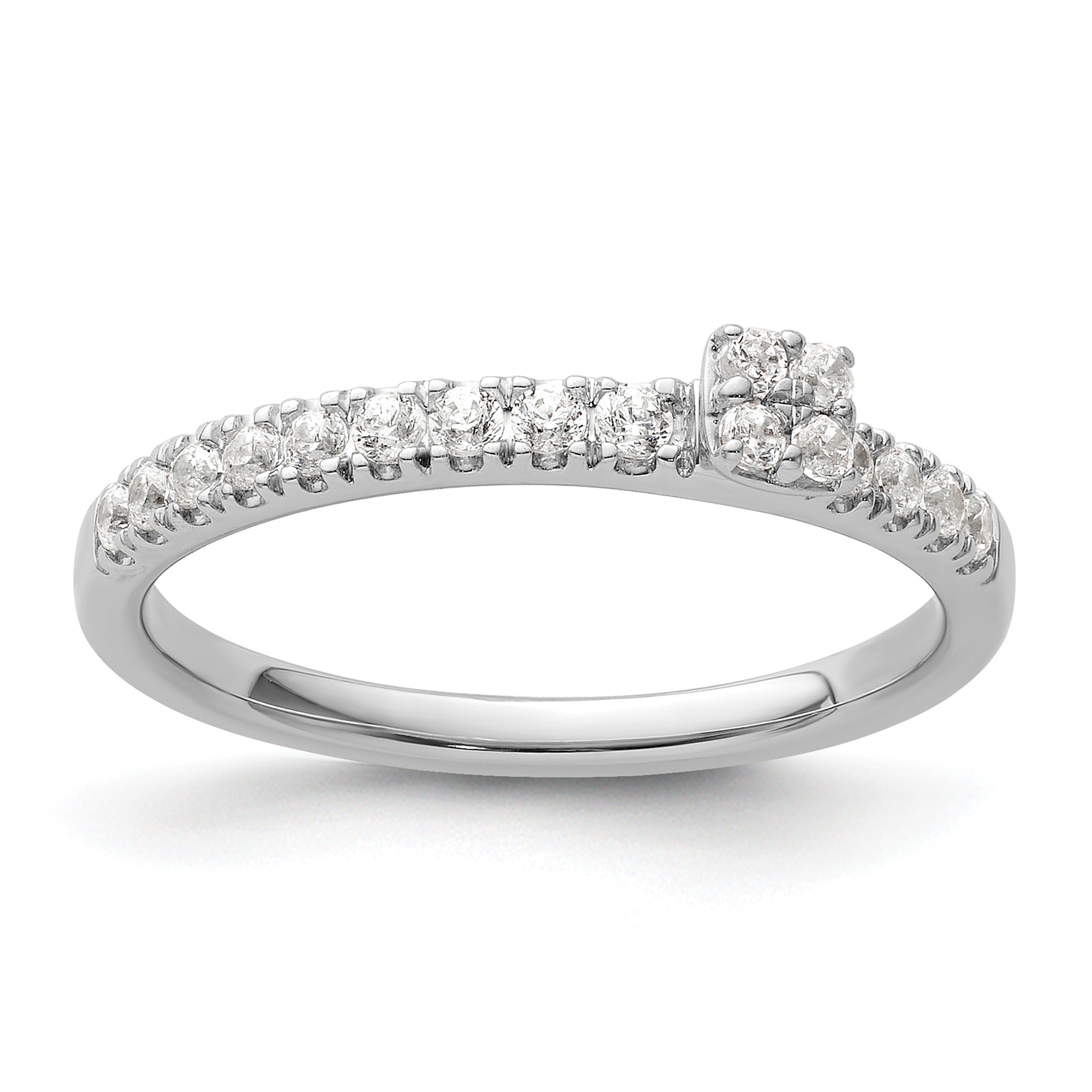 0.25 Ct Round Lab Grown Diamond Prong 14K White Gold Two Promises Enhancer Band