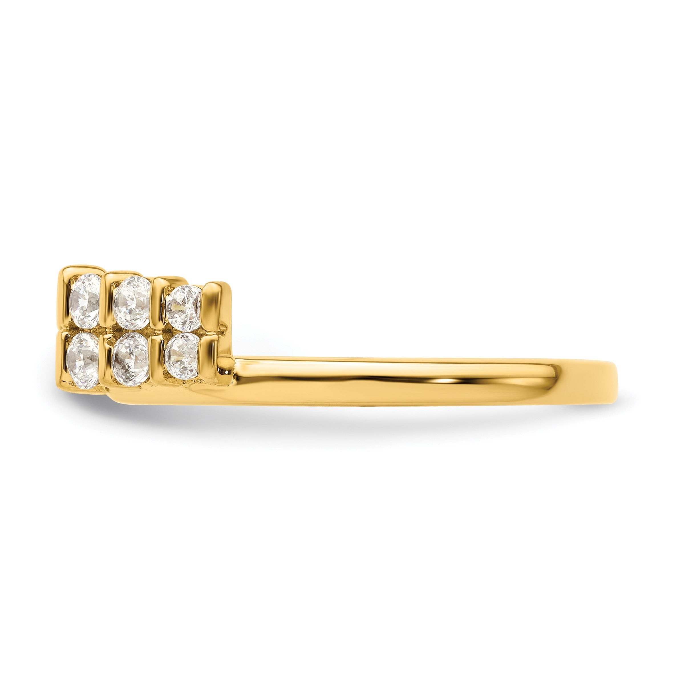 IGI Certified 0.50 Ct Round Lab Diamond Bar 14K Yellow Gold Double Row Ring Wrap Enhancer Band