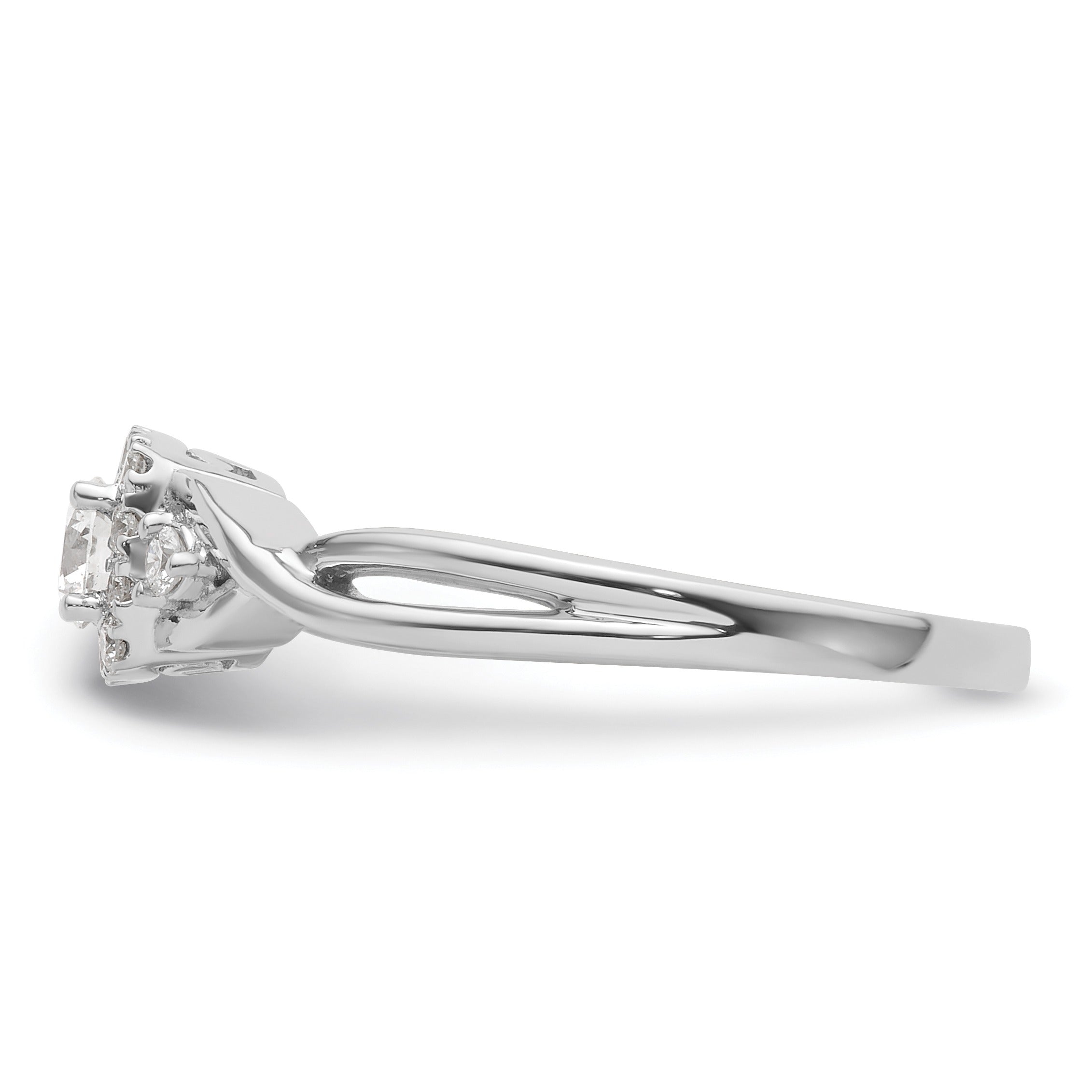 14k White Gold Lab Grown Diamond Bypass Engagement Ring