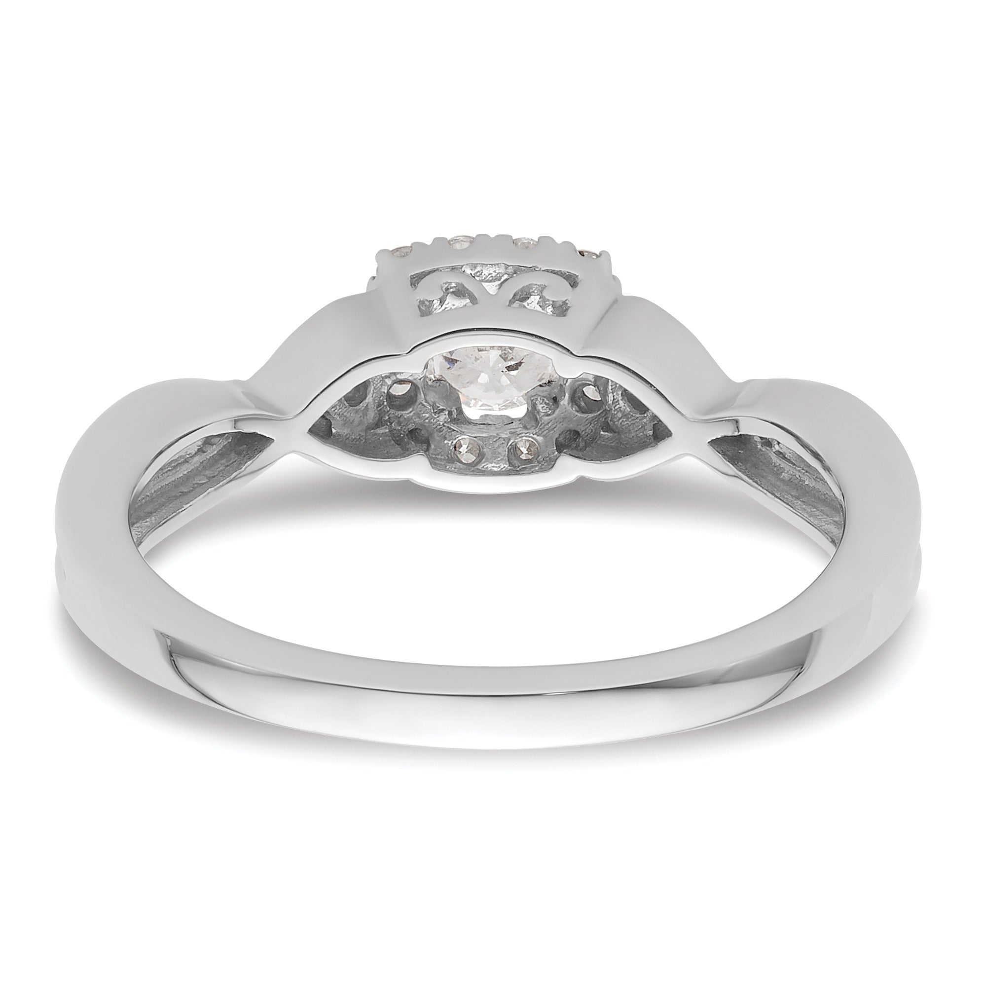 14k White Gold Lab Grown Diamond Bypass Engagement Ring