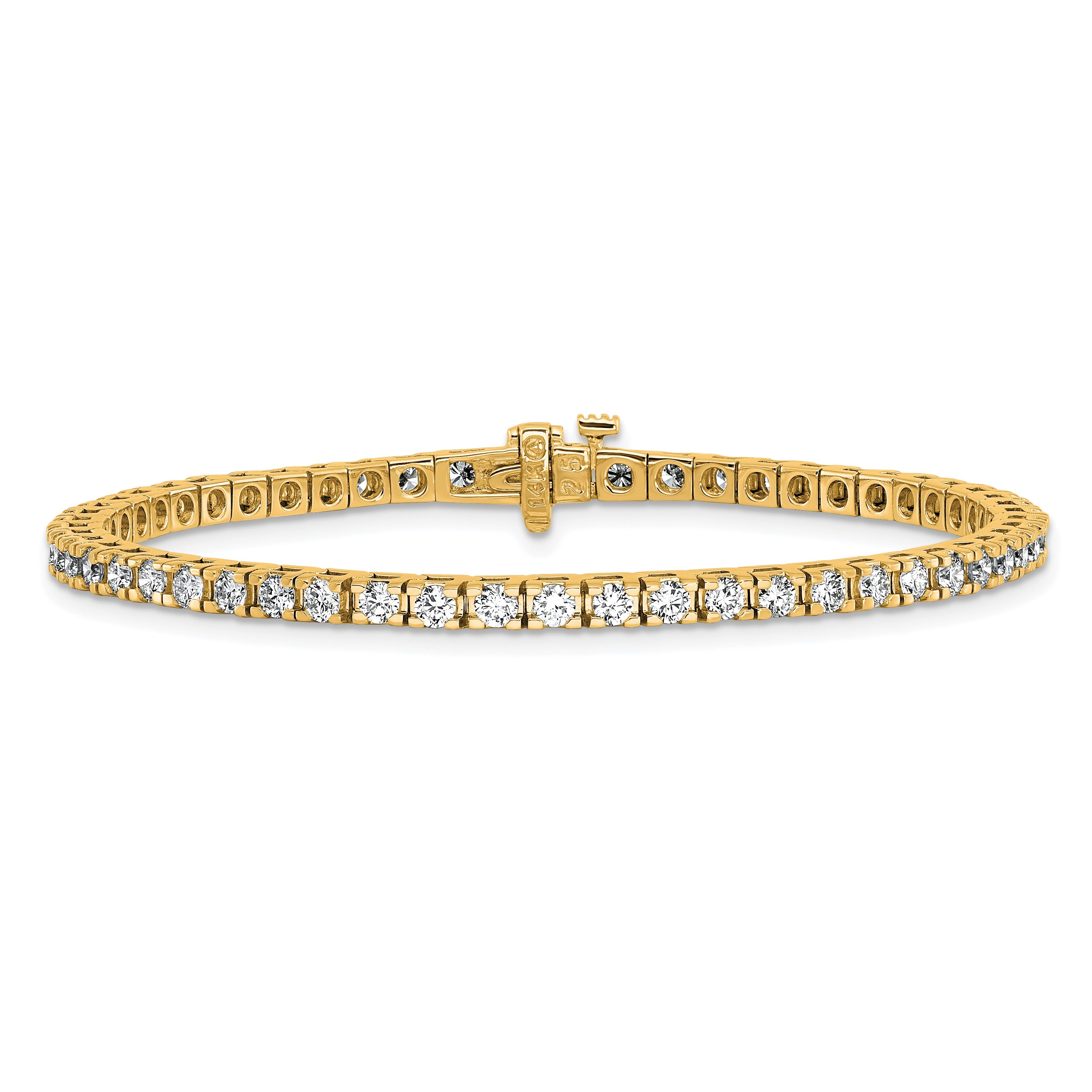 14K Yellow Gold Lab Grown Diamond Tennis Bracelet