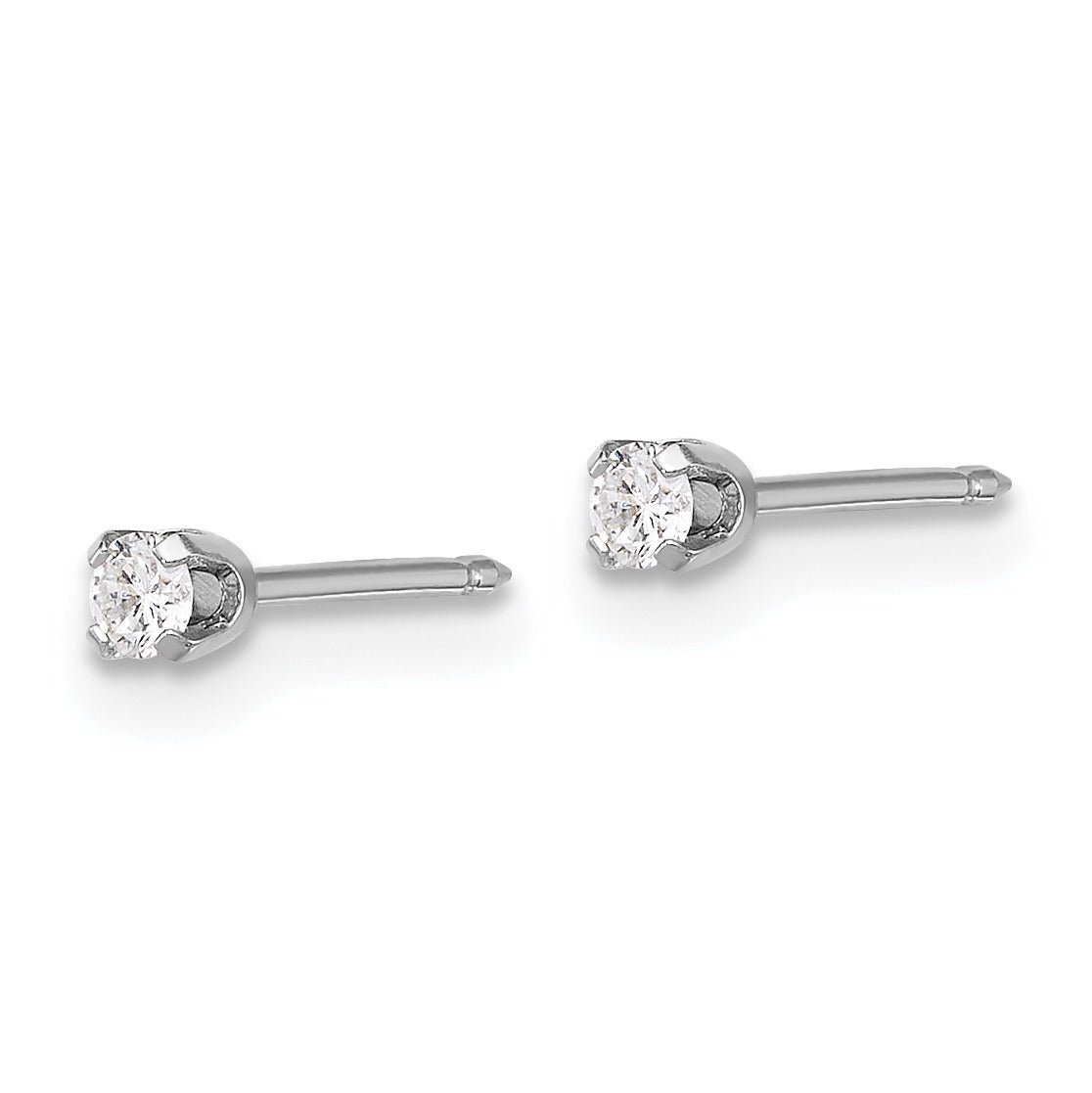 14k White Gold Lab Grown Diamond Stud Post Piercing Earrings