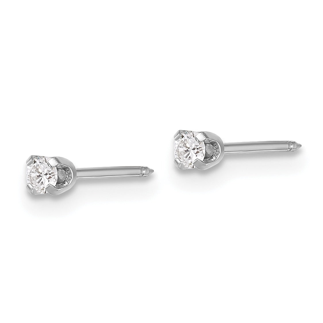 14k White Gold Lab Grown Diamond Short Post Piercing Stud Earrings