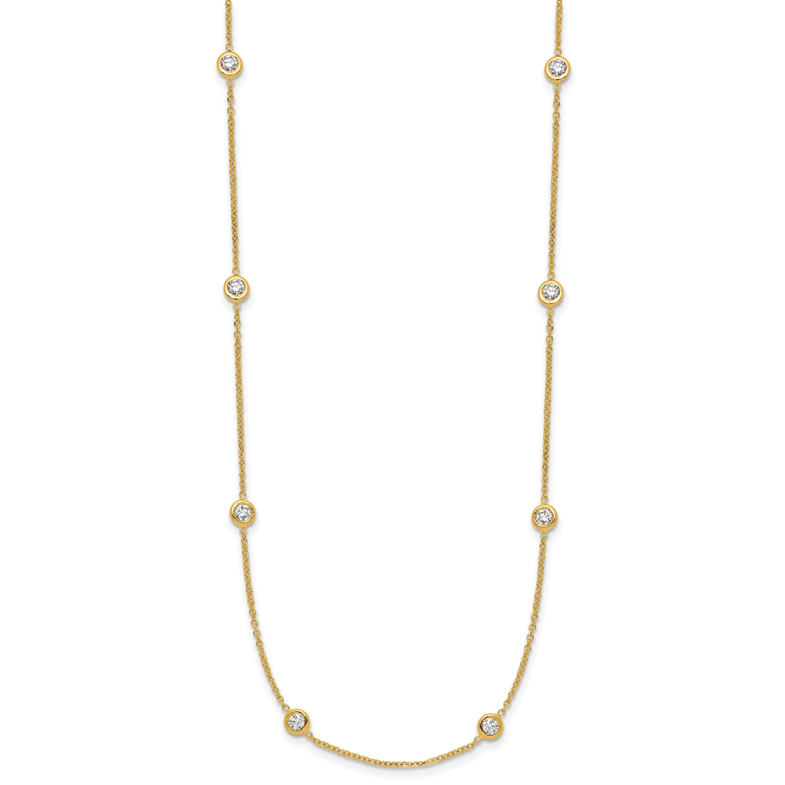 14K Lab Grown Diamond Twelve Station Necklace