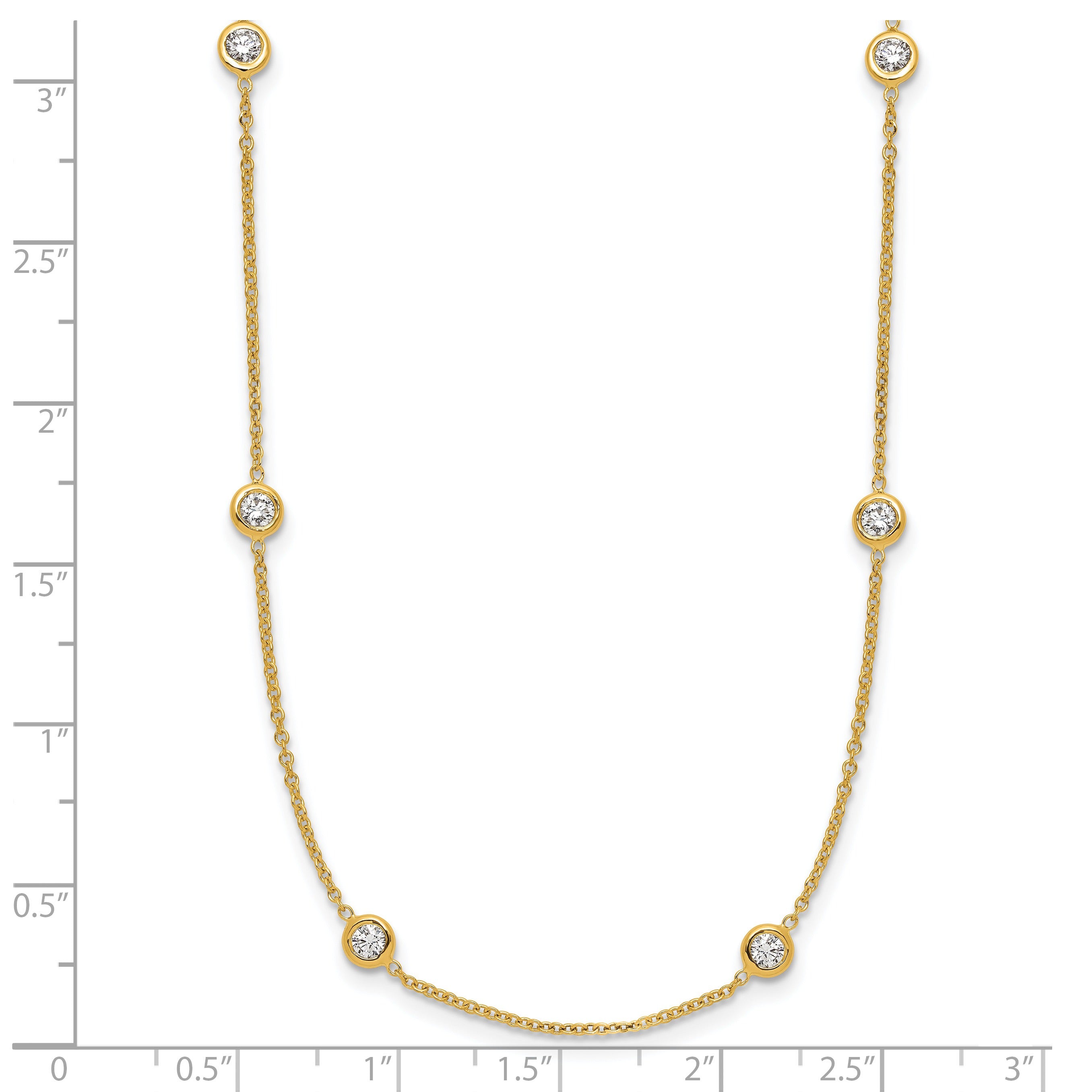 14K Lab Grown Diamond Twelve Station Necklace