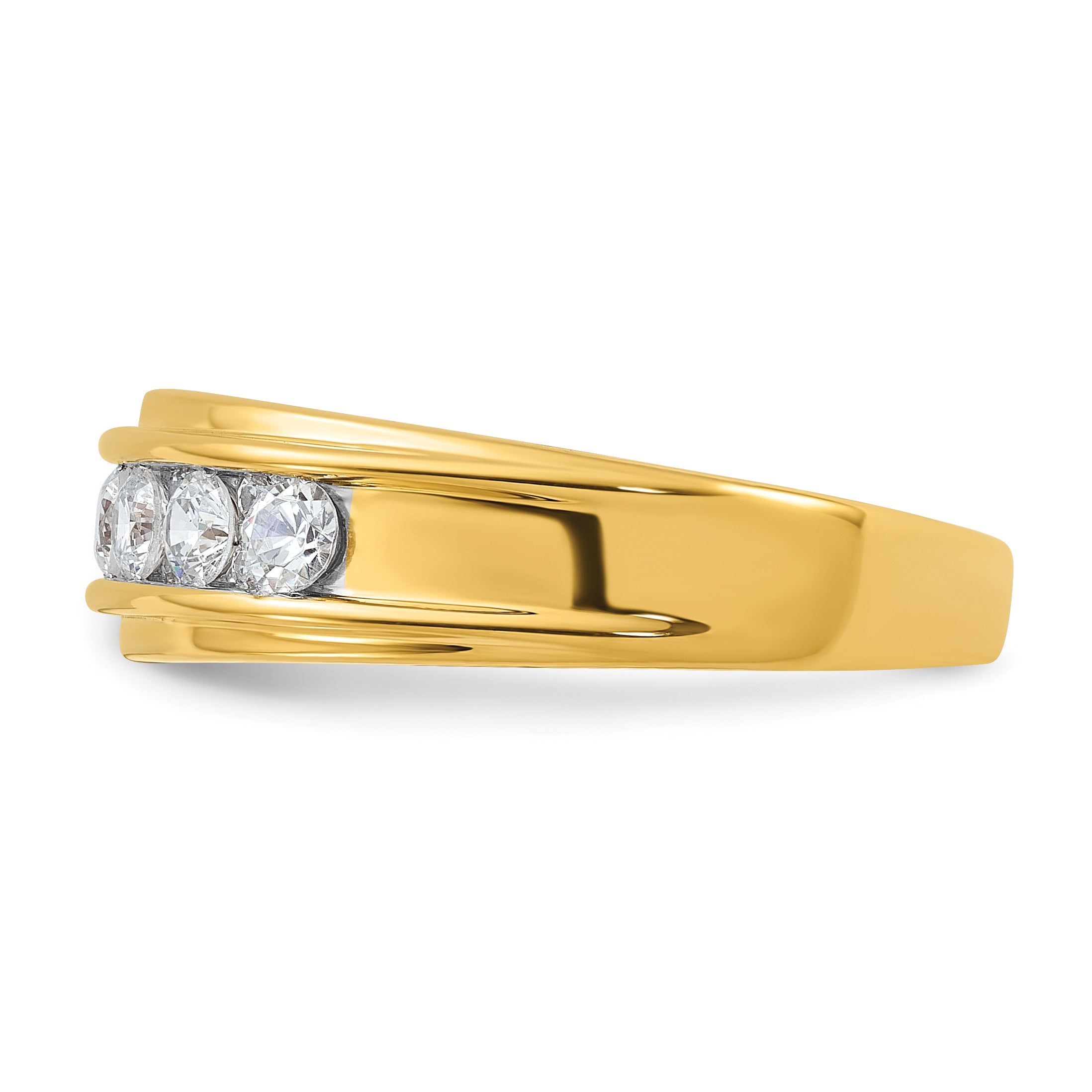 14k Gold 1 carat Lab Grown Diamond Seven Stone Men's Ring