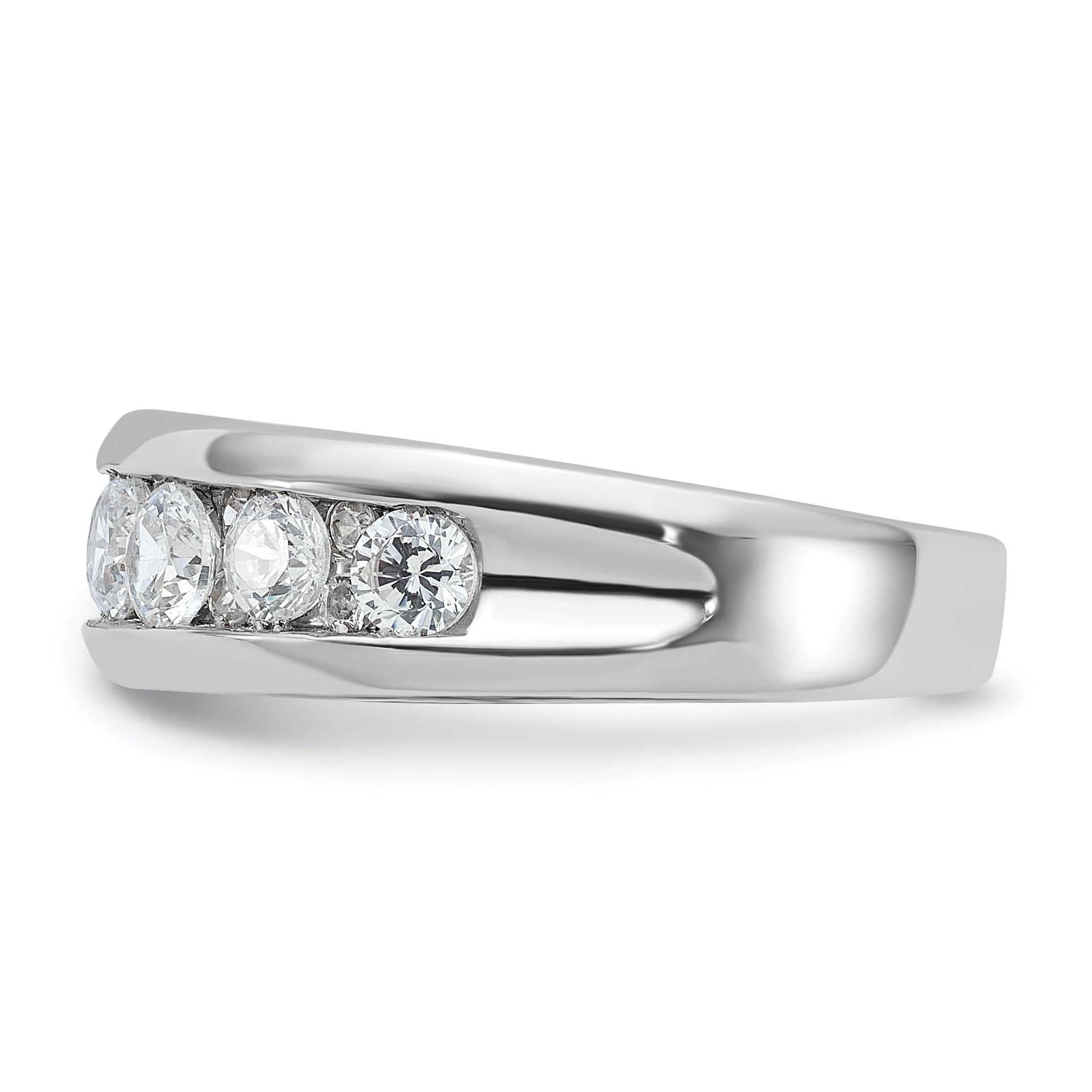 14k White Gold 1 carat Lab Grown Diamond Seven Stone Men's Ring