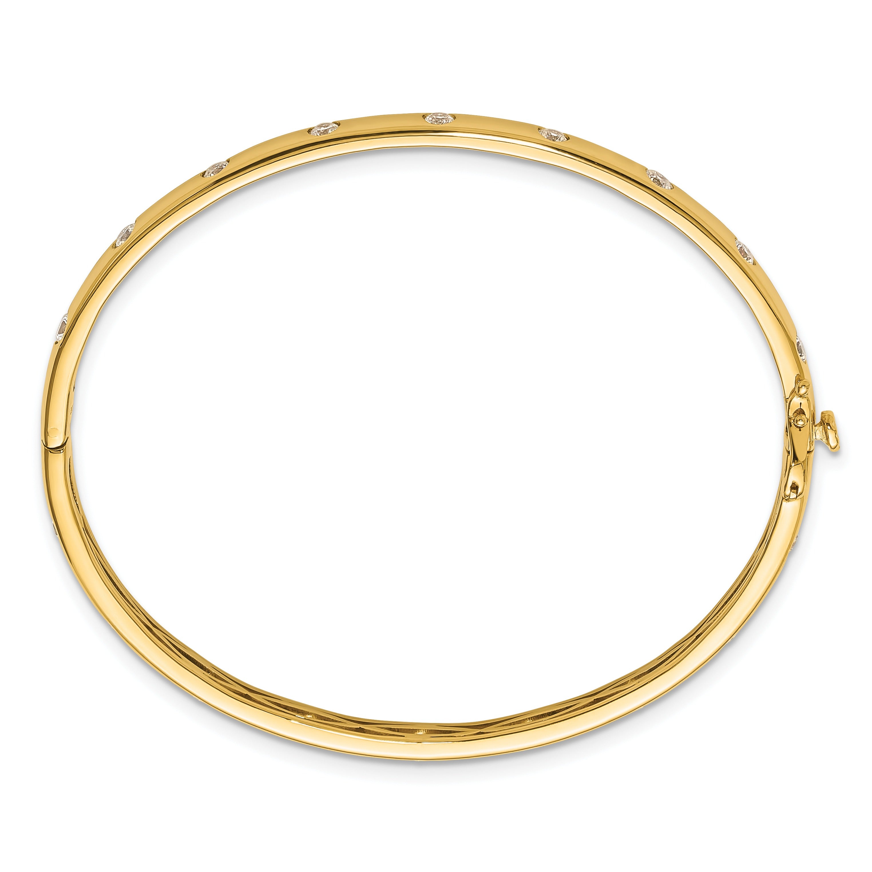 14k Yellow Gold 3/4 Carat Lab Grown Diamond Bangle Bracelet