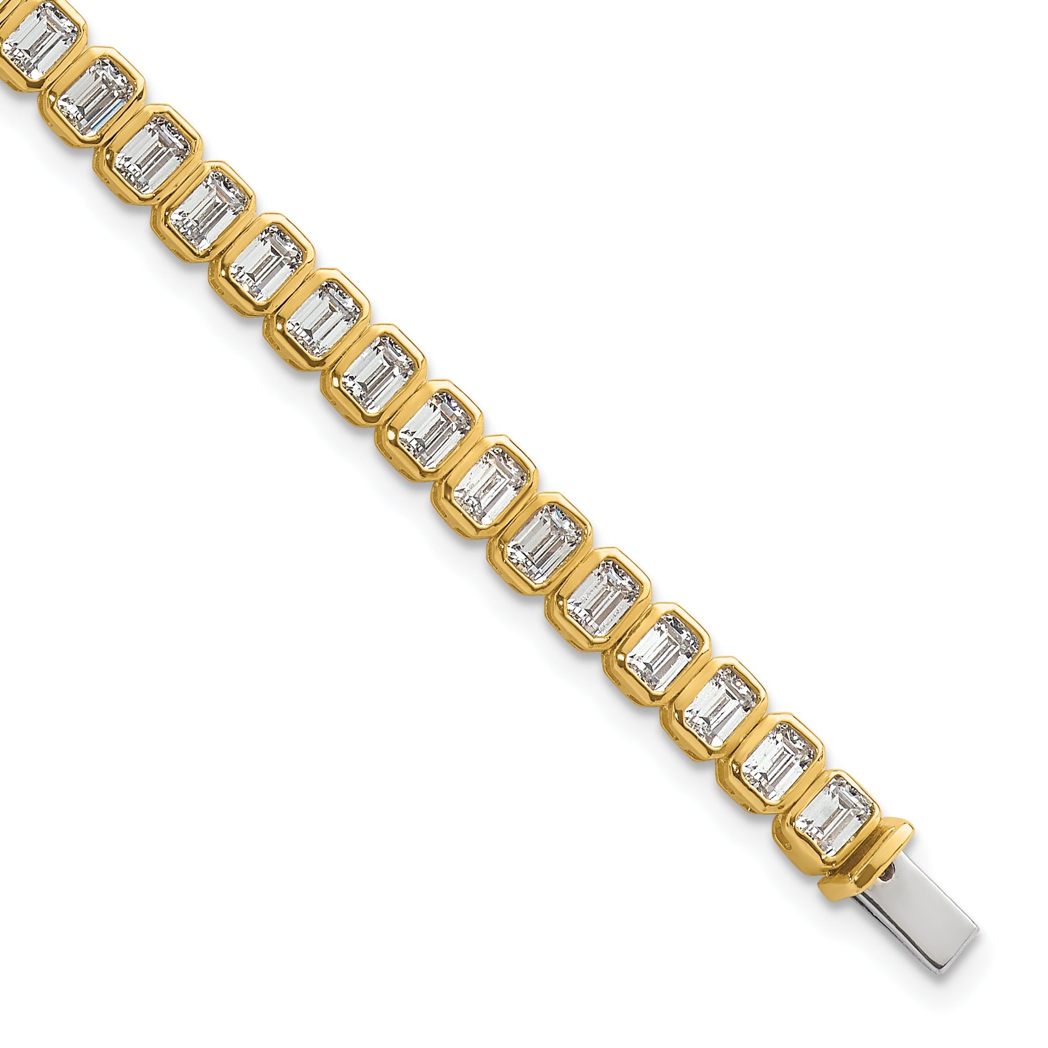 14K Gold  Lab Diamond Emerald Tennis Bracelets 6 1/2 carat