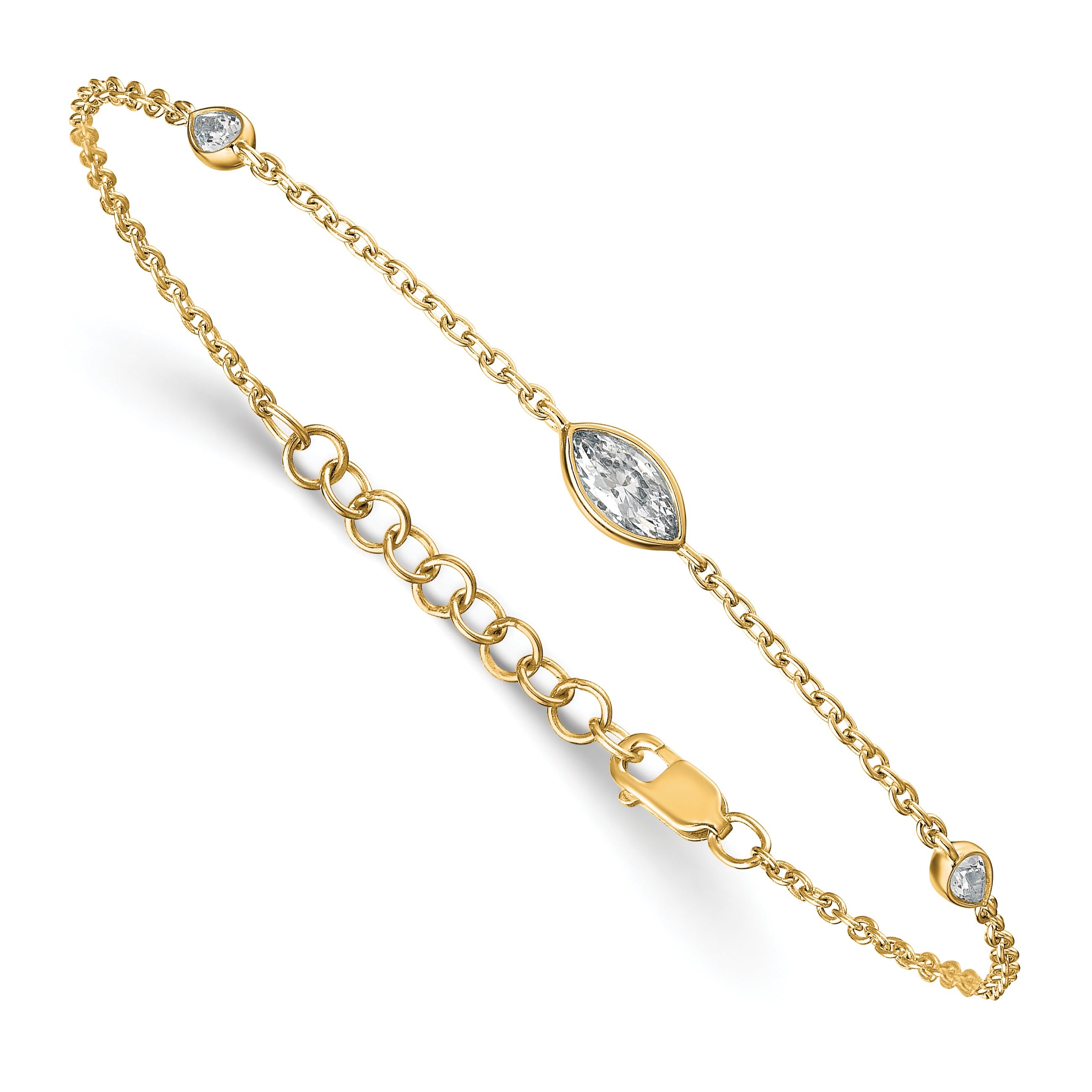 14K Yellow Gold 1/2 carat Lab Grown Diamond Cable Bracelet