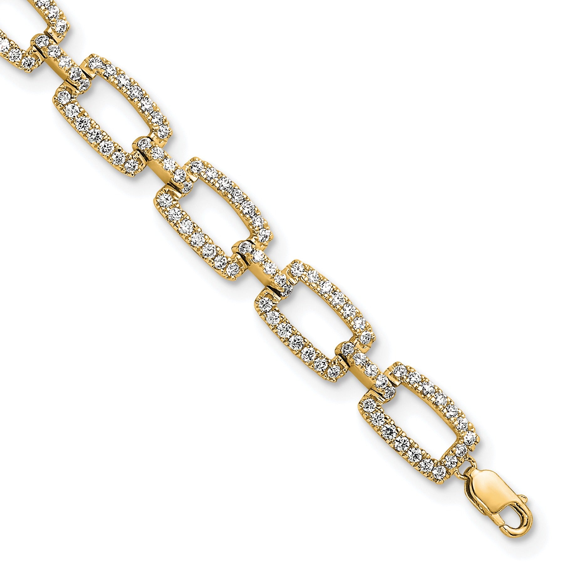 14k Yellow Gold 5/8 Carat Lab Grown Diamond Link Bracelet