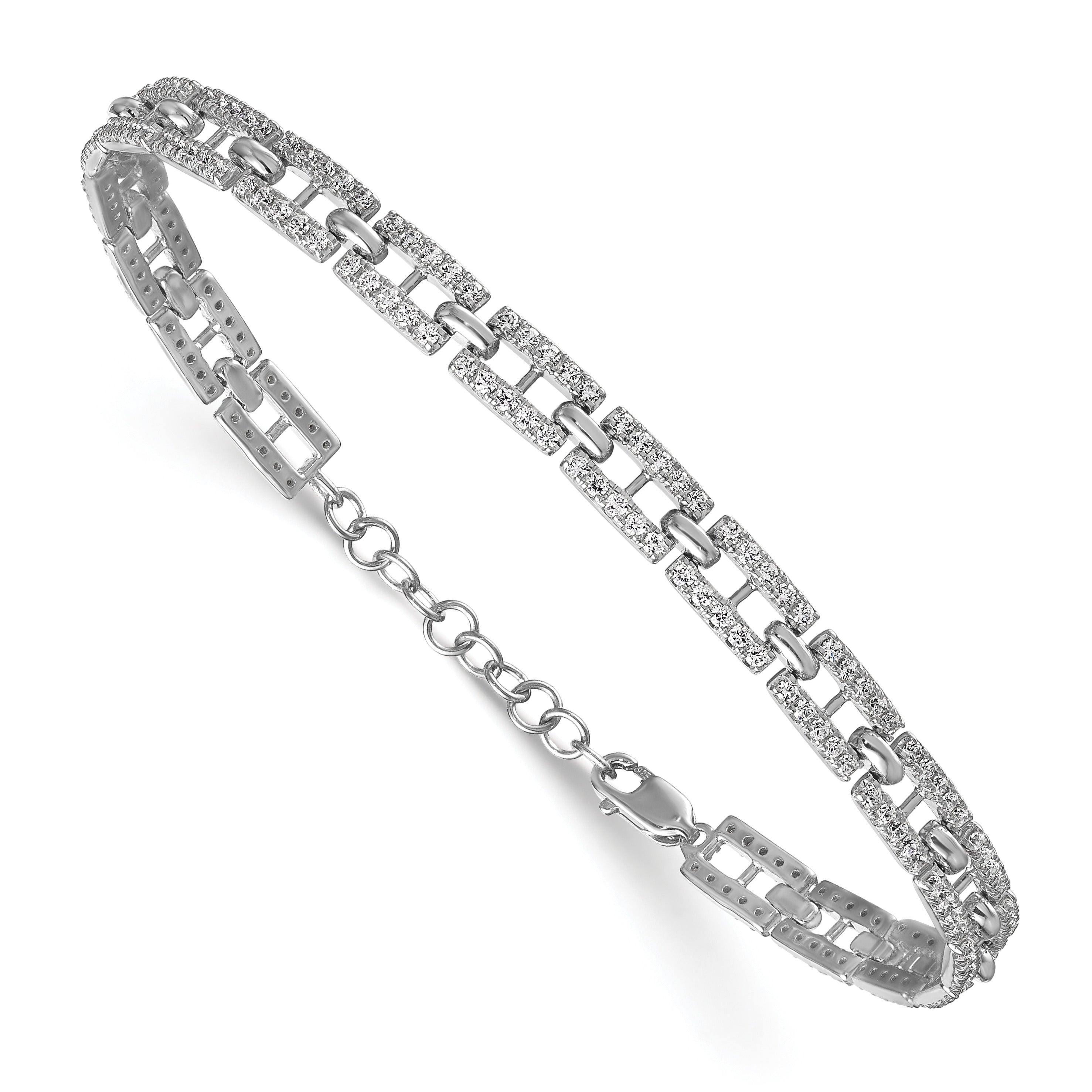 14K Gold Lab Grown Diamond Fancy Link Bracelets