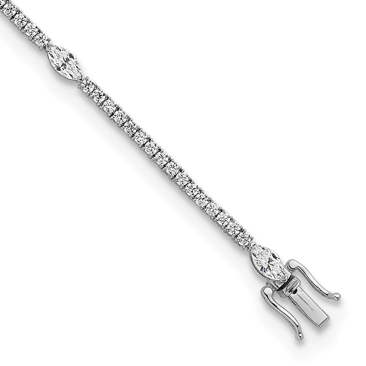 14K Gold 3 5/8 carat Lab Grown Diamond Round and Marquise Bracelets