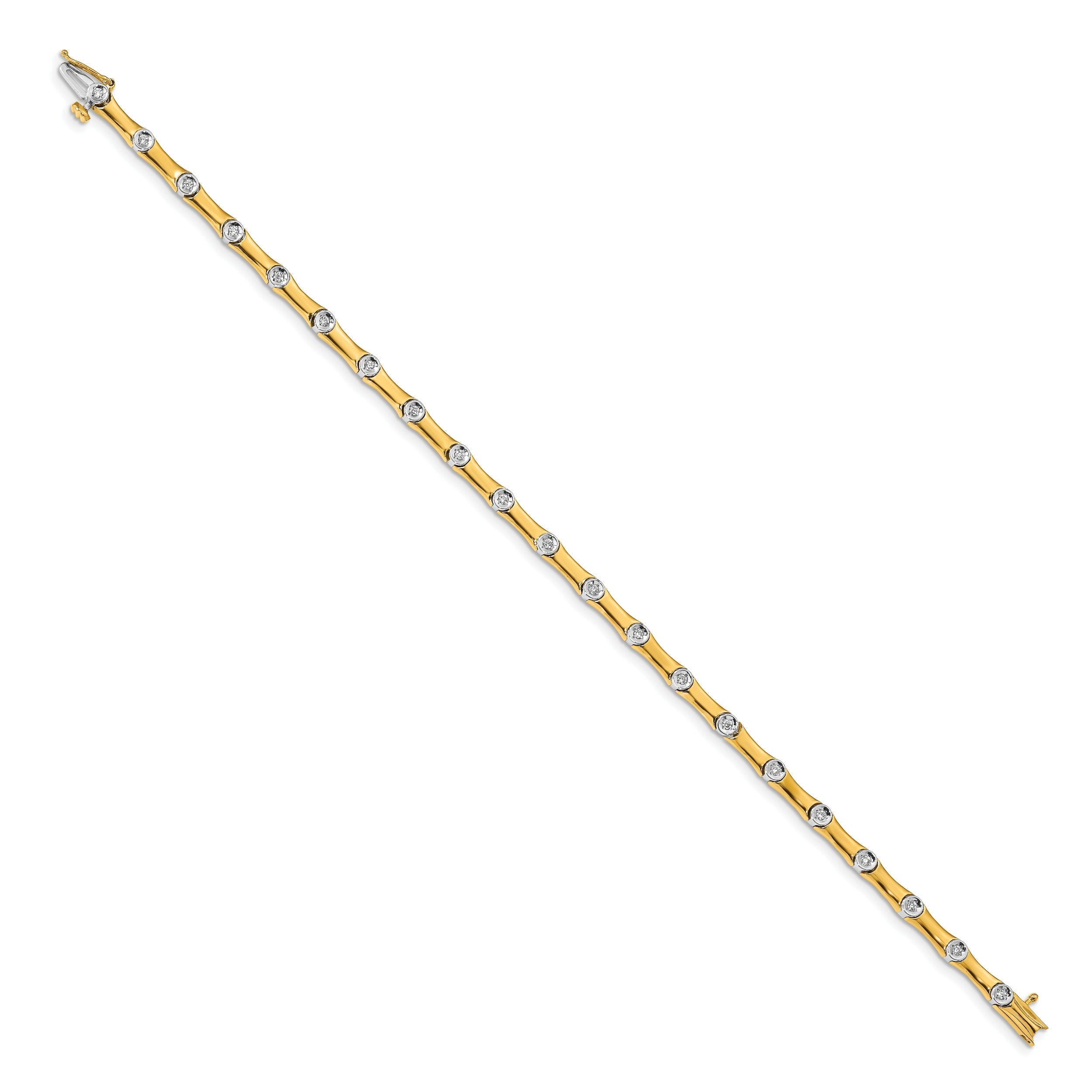 14k Two Tone Gold 1/4 Carat Lab Diamond Bracelet
