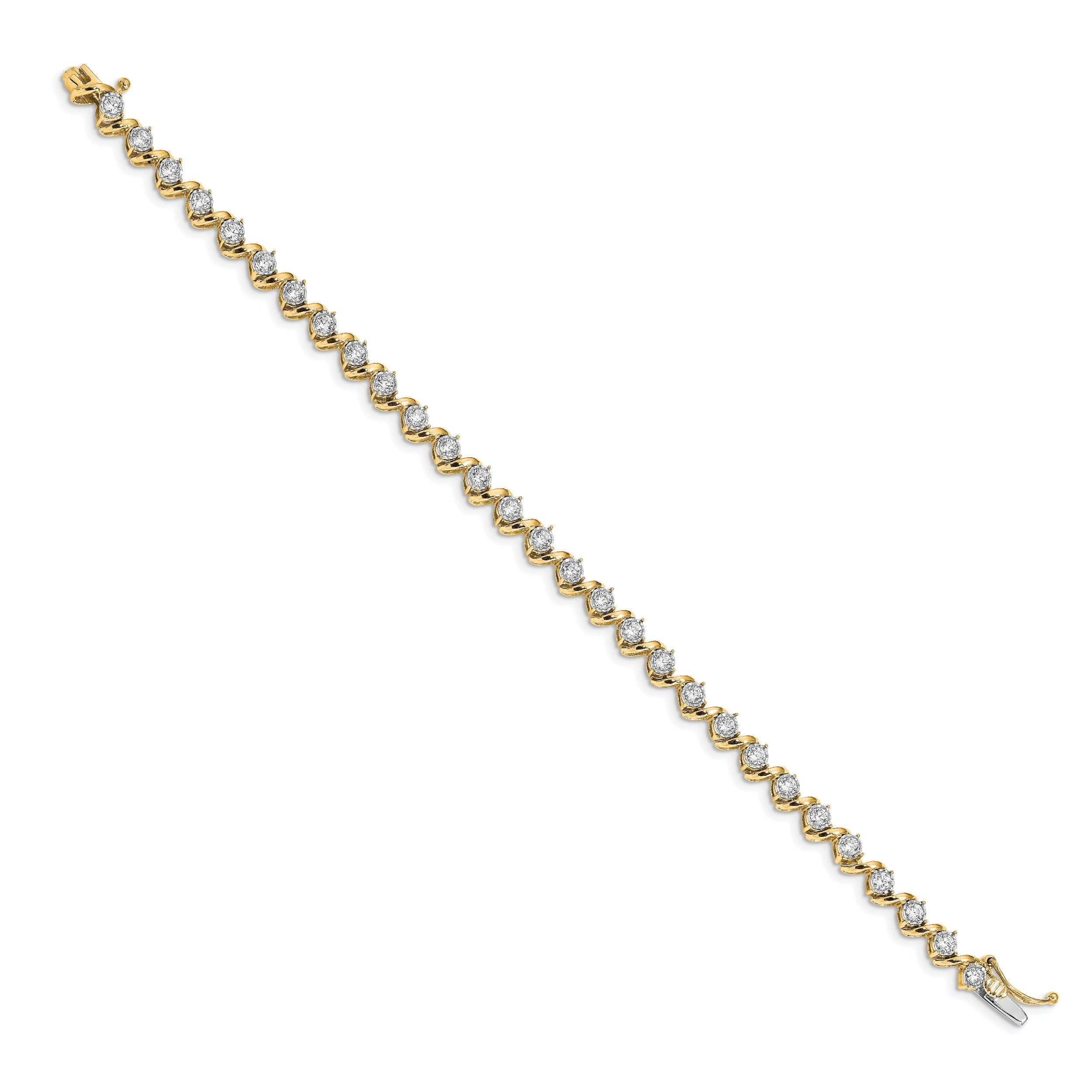 14k Yellow Gold Lab Grown Diamond Fancy Tennis Bracelet