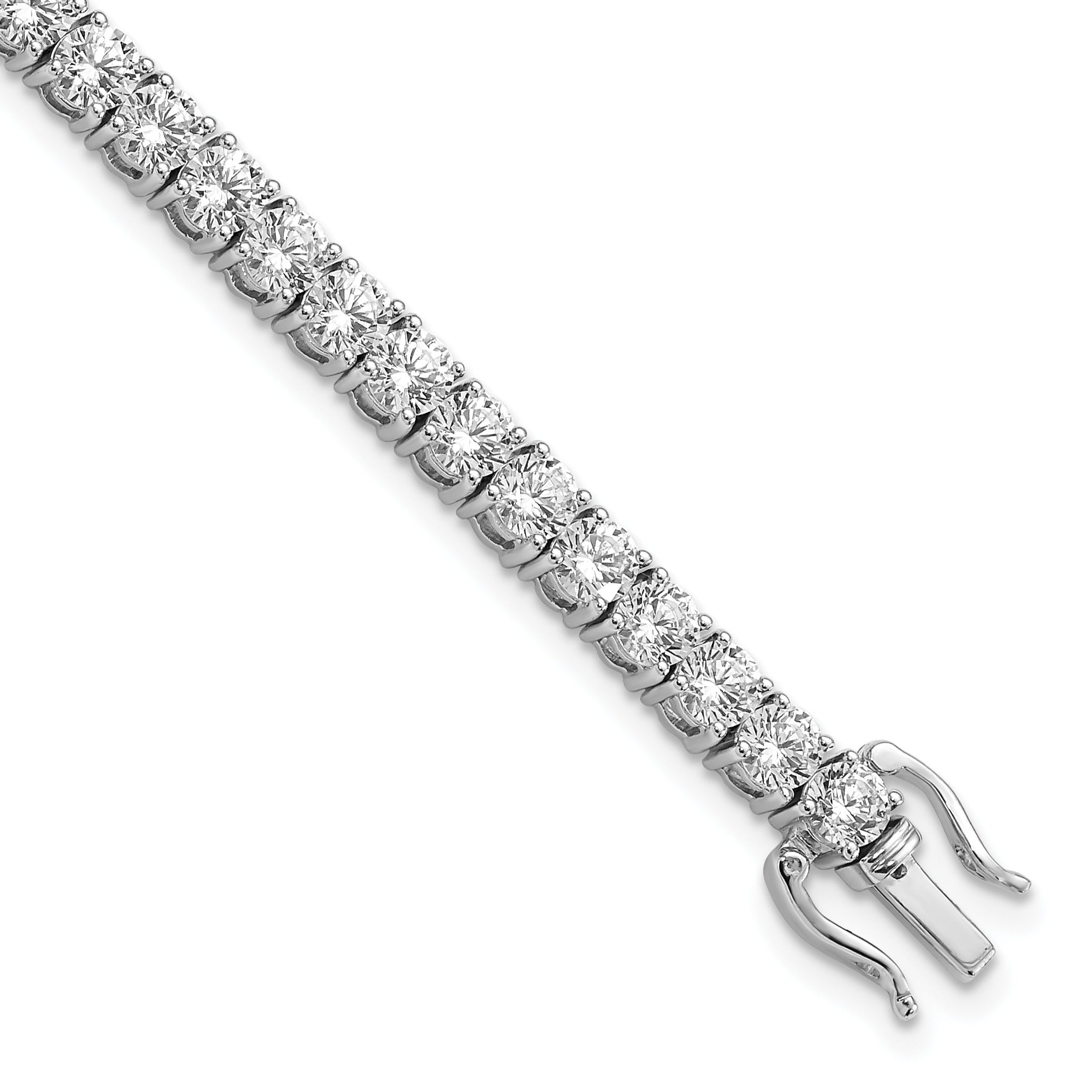 14k White Gold Lab Diamond Tennis Bracelet 10 carat