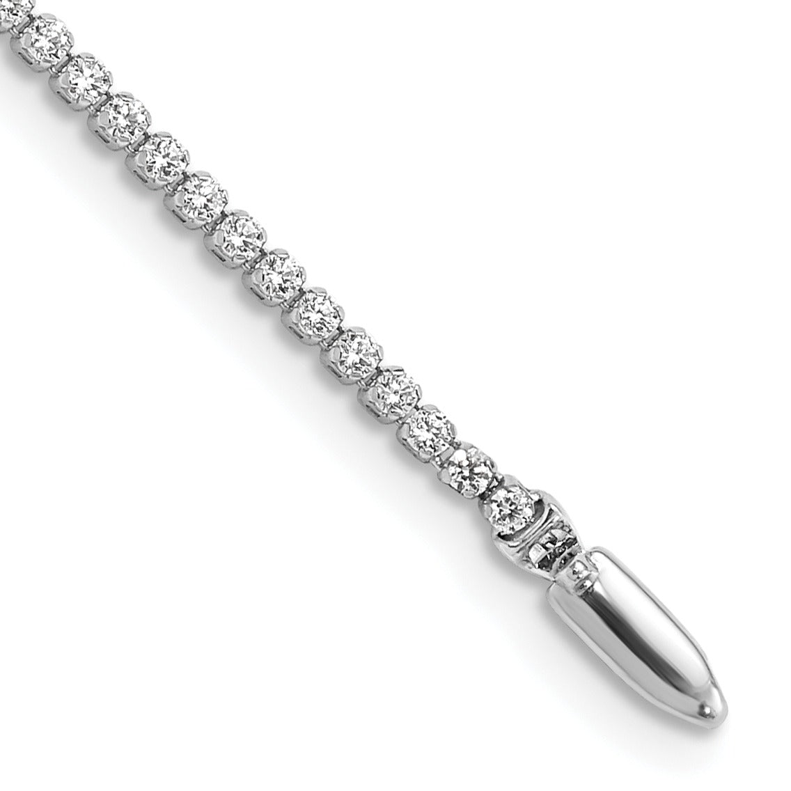 14k White Gold Lab Diamond Round Tennis Bracelet