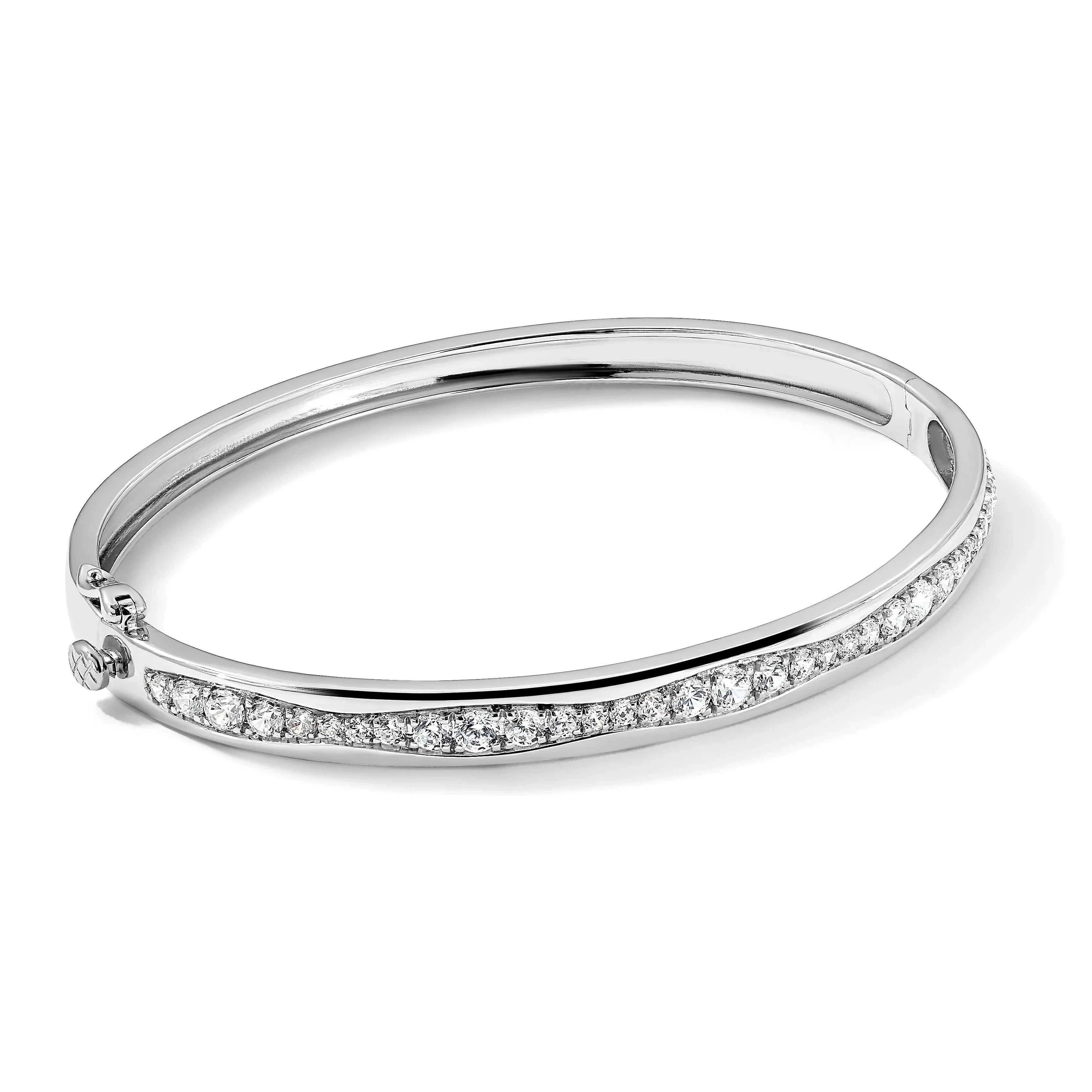 14K Gold 1 5/8 carat Lab Grown Diamond Bangle Bracelet - Fine Diamond
