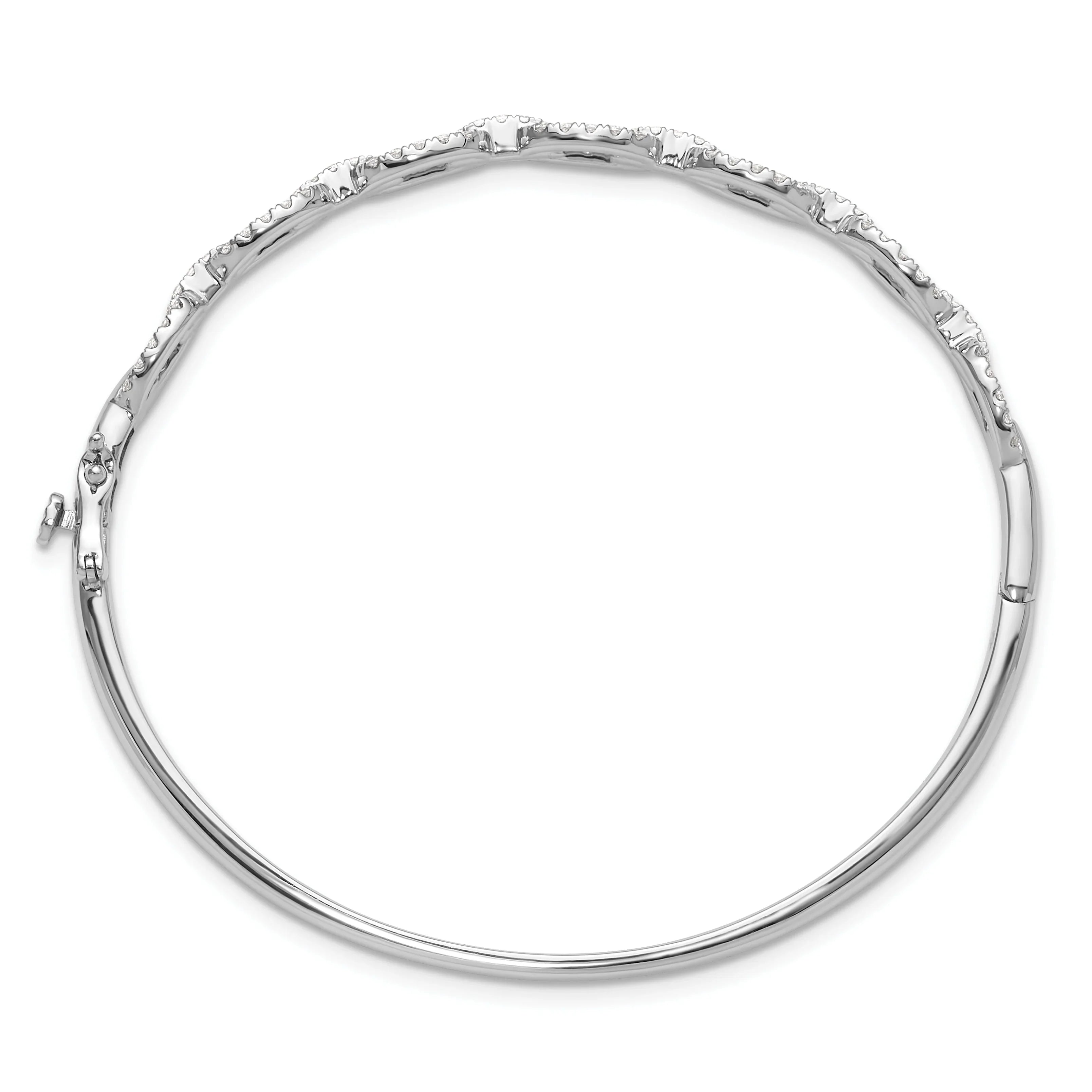 14K Gold Lab Grown Diamond Link Bangle Bracelets - Fine Diamond