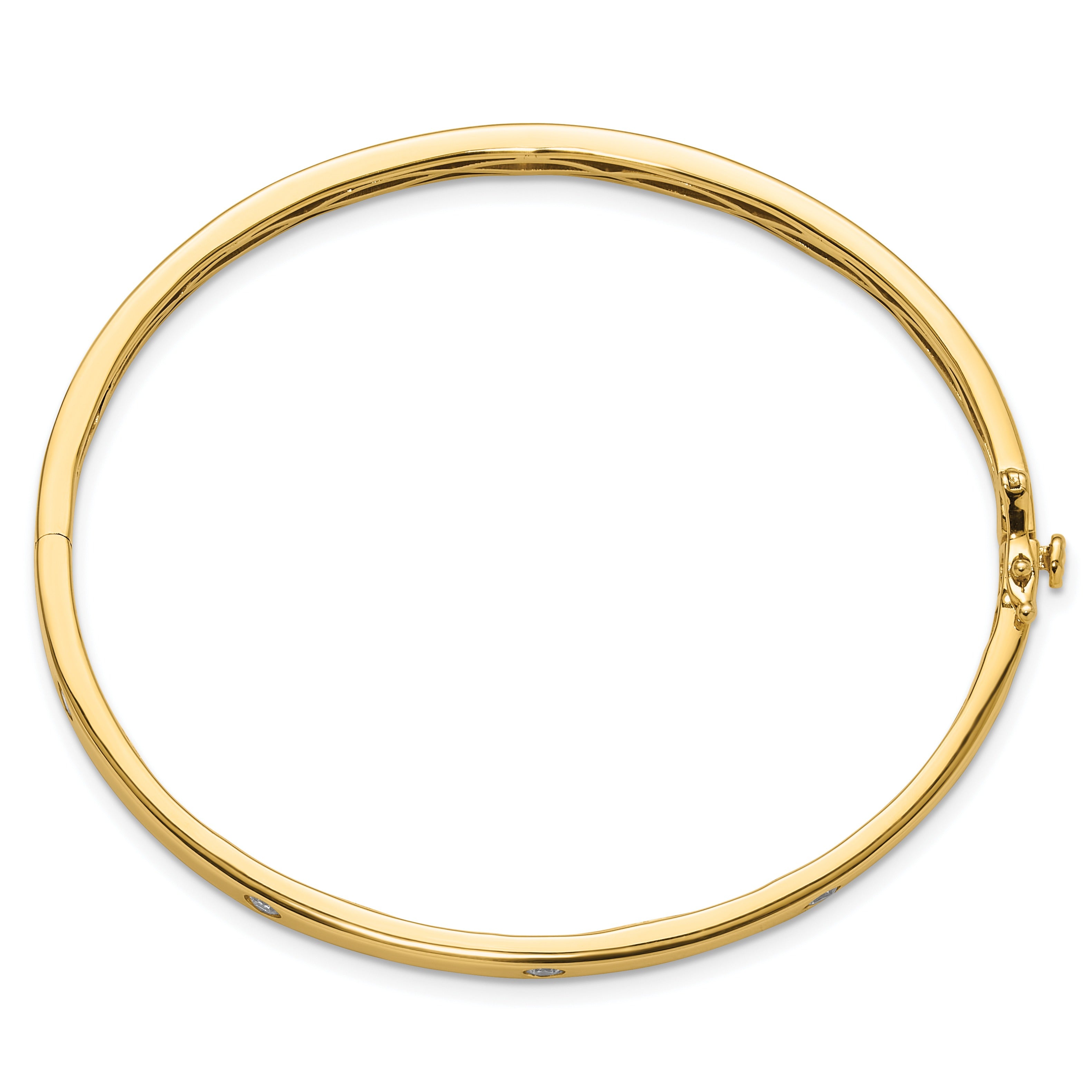 14k Yellow Gold Lab Grown Diamond Bangle Bracelet