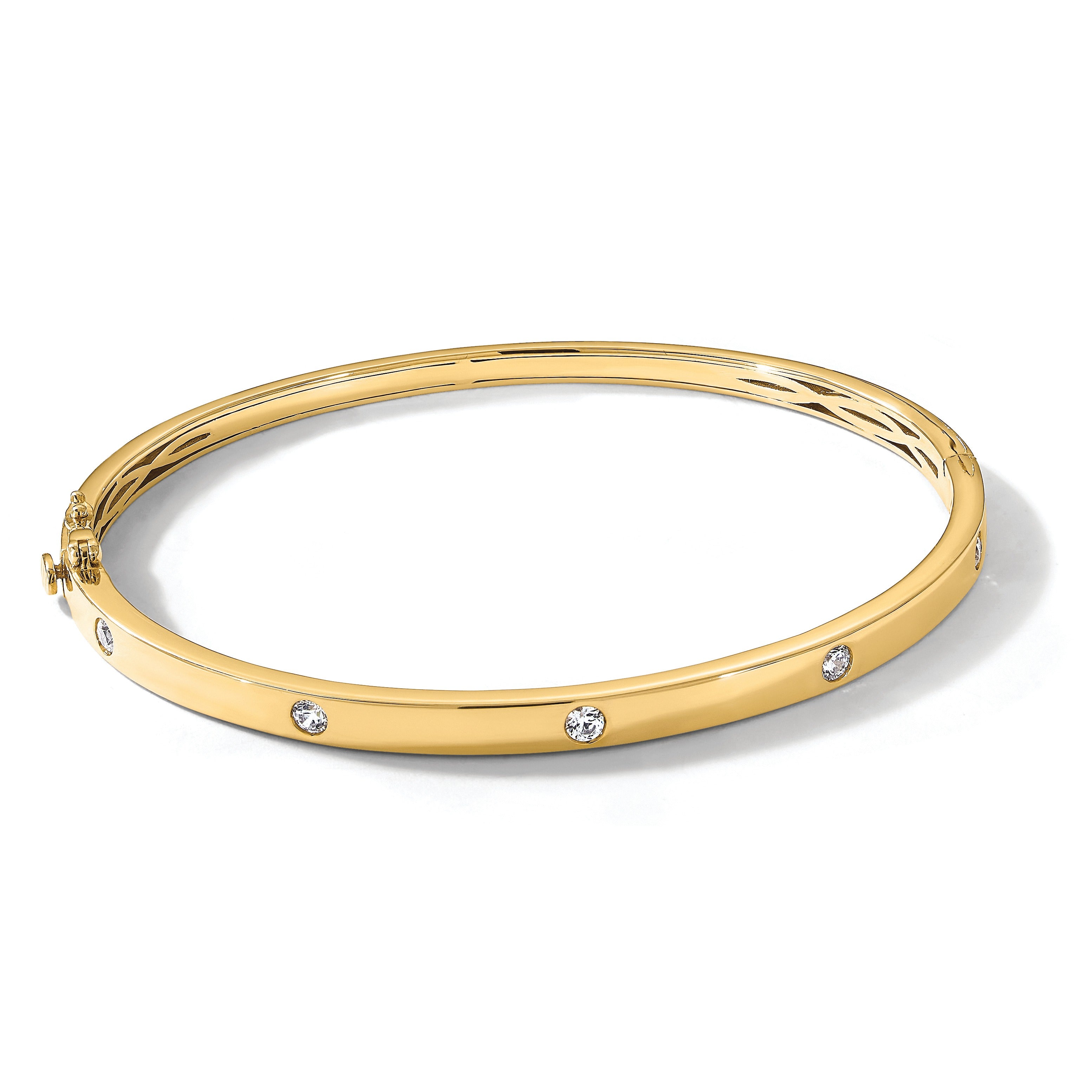 14K Gold Lab Grown Diamond Bangle Bracelet