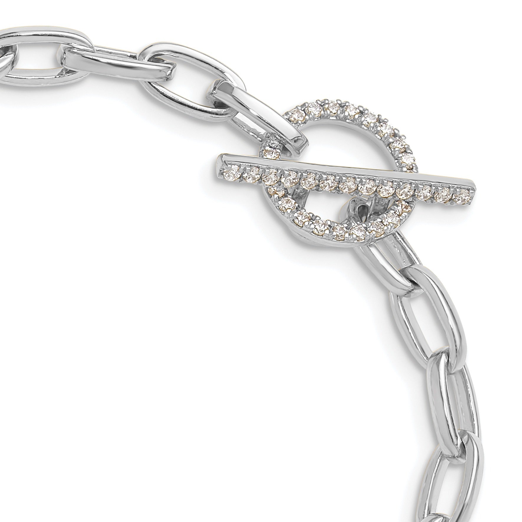 14K Gold Lab Grown Diamond Toggle Link Bracelet