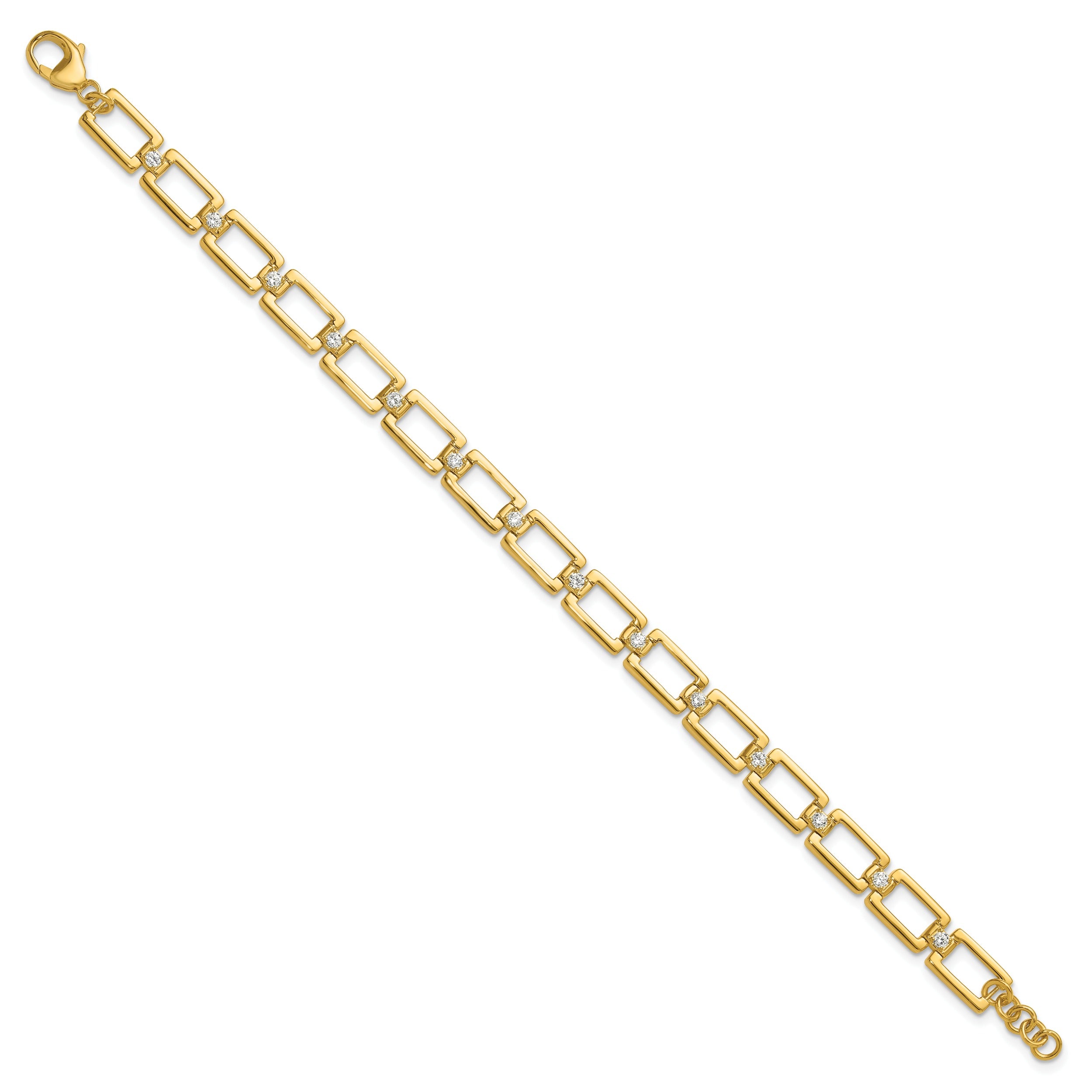 14K Gold 1/2 carat Lab Grown Diamond Link Bracelets